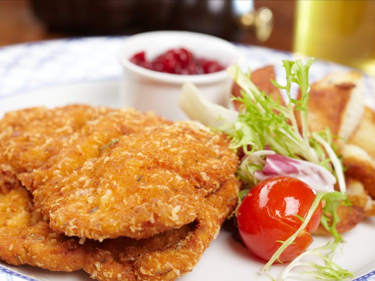 Image of a schnitzel on a plate