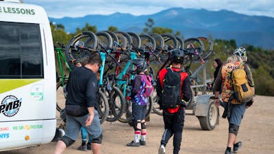 Bikes on shuttle at top. What an amazing view!