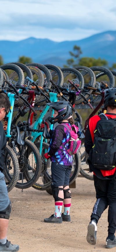Bikes on shuttle at top. What an amazing view!