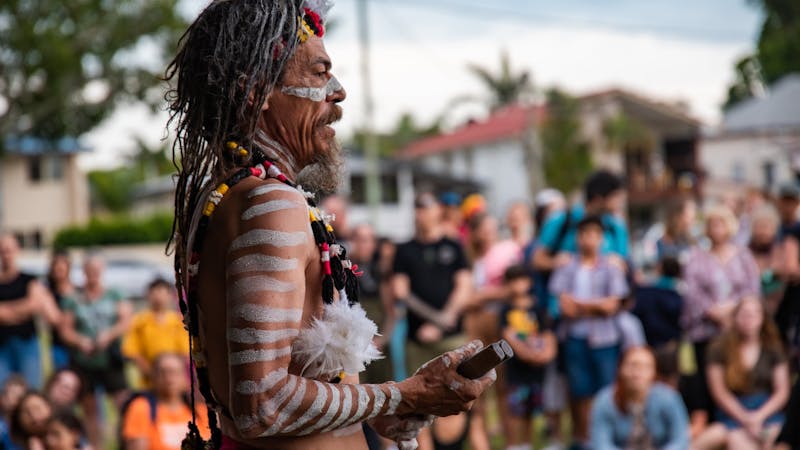 An opening ceremony tradition started by Wynnum Fringe and  Quandamooka Festival