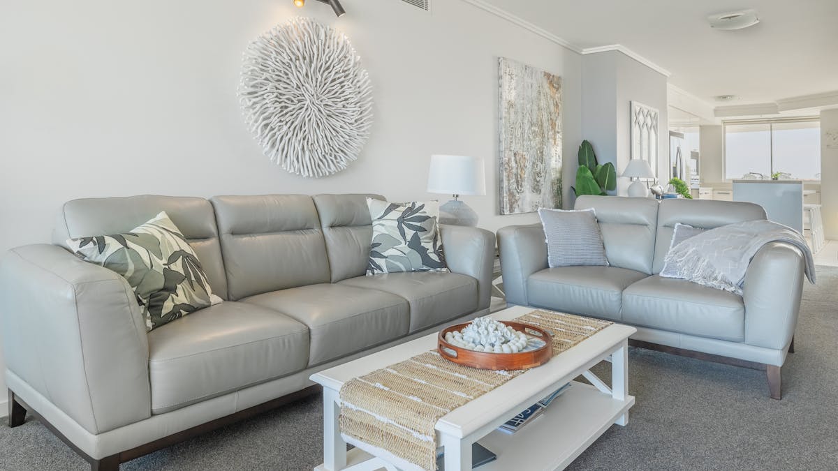 Comfortable loungeroom for family beachside accommodation at Aspect Caloundra