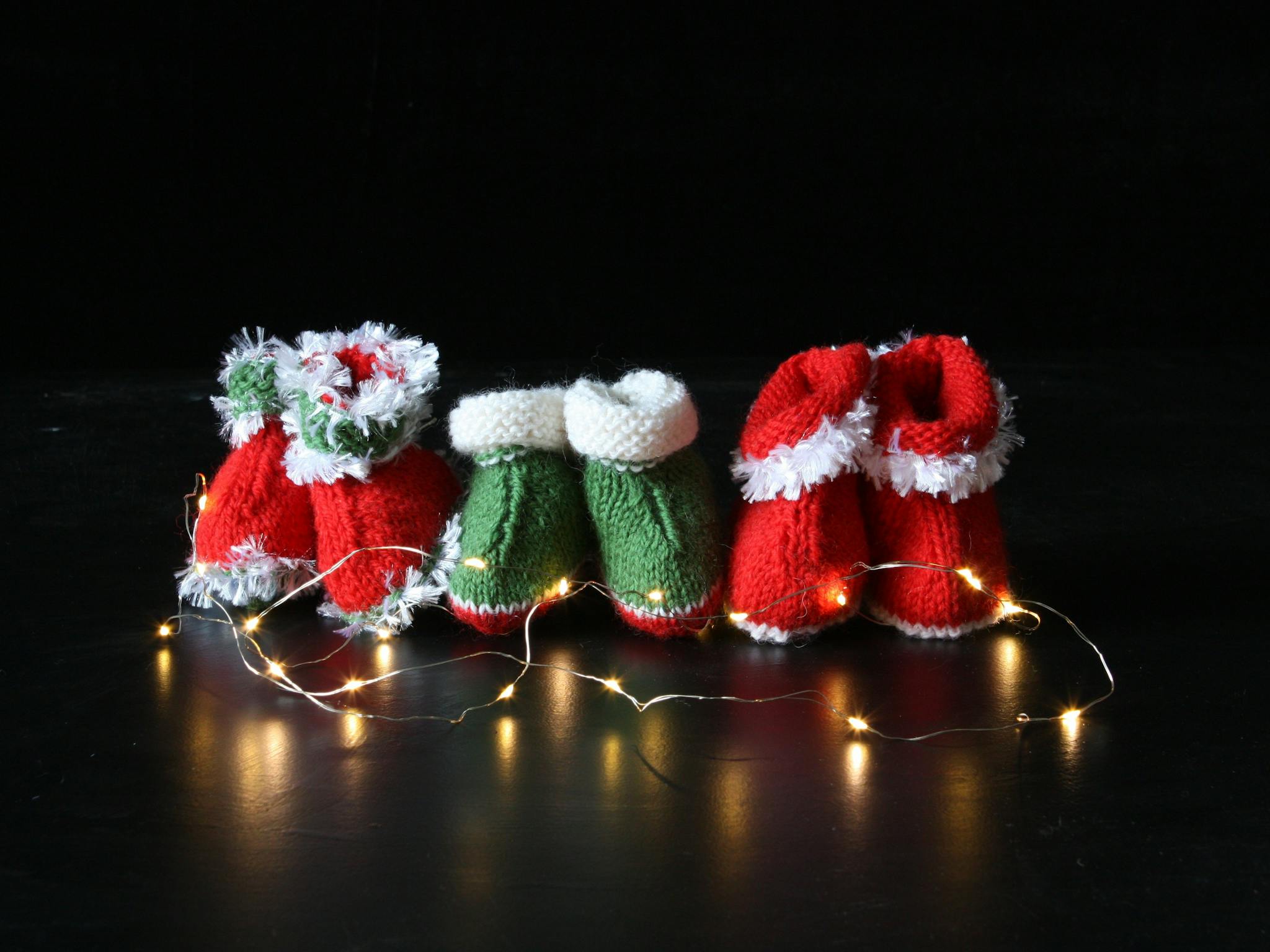 'Festive Feet' handcrafted knitwear by Mary Cummane.