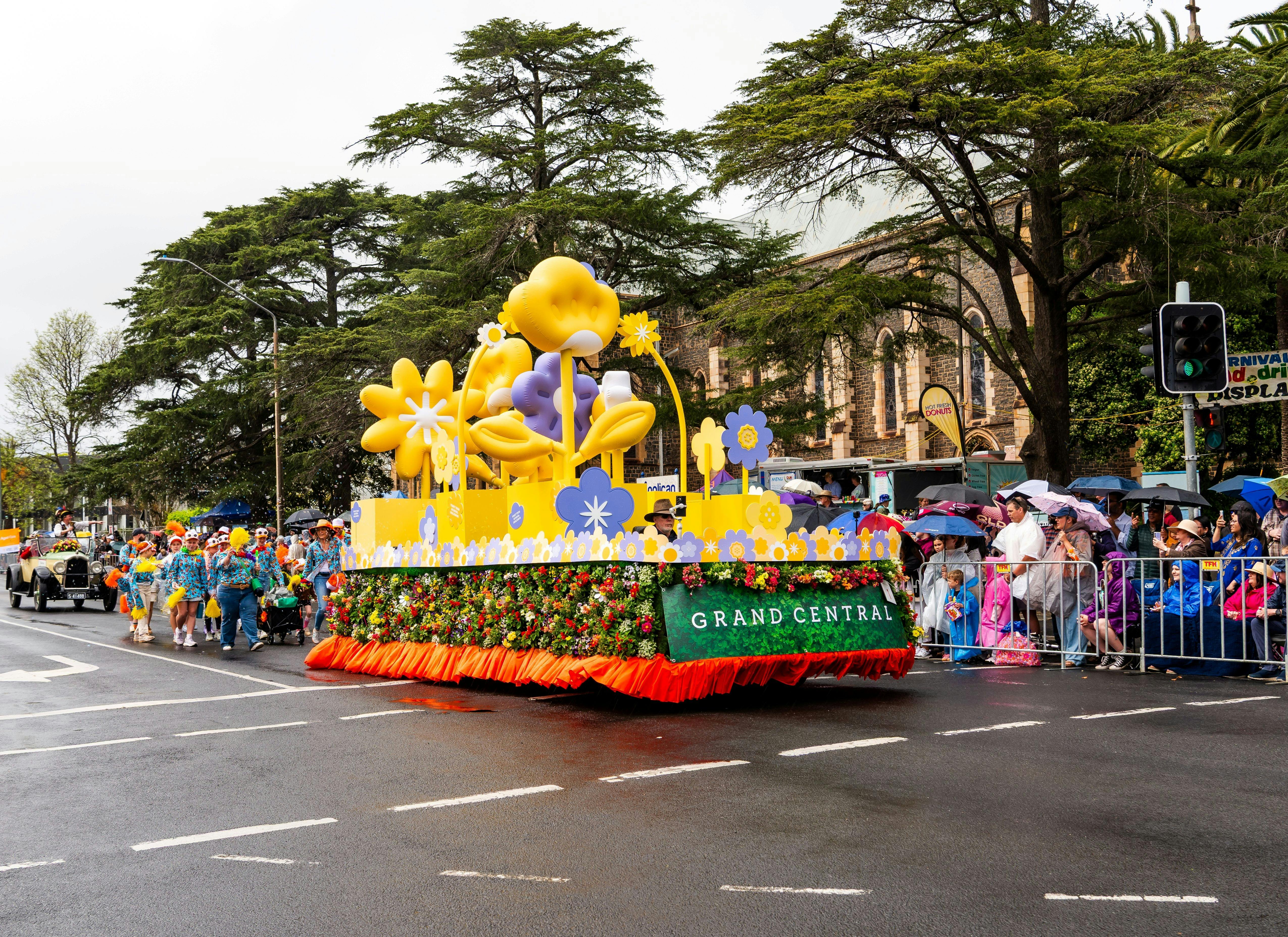 Yellow Grand Central Floral Parade Float