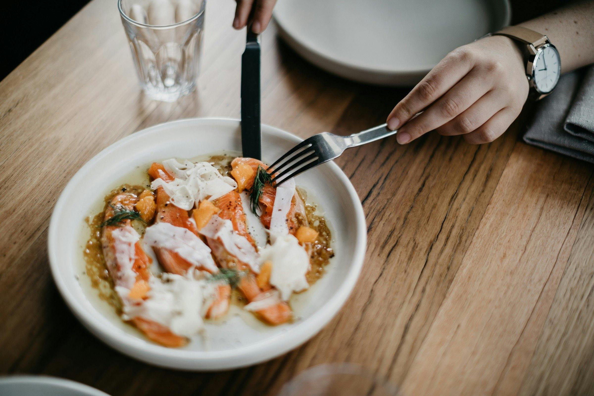 Main dish ocean trout and shaved fennel