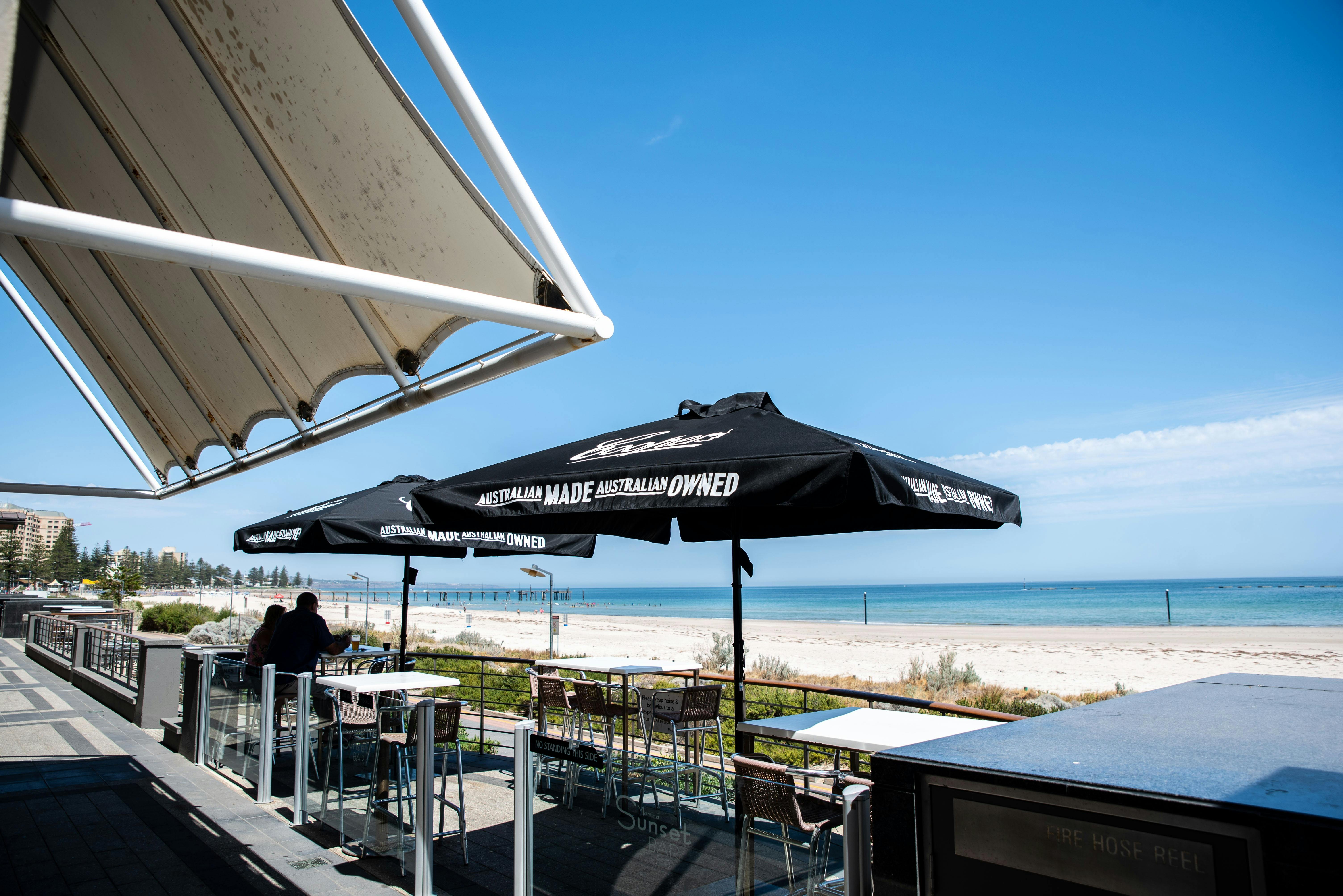 Outdoor area overlooking the glenelg beach