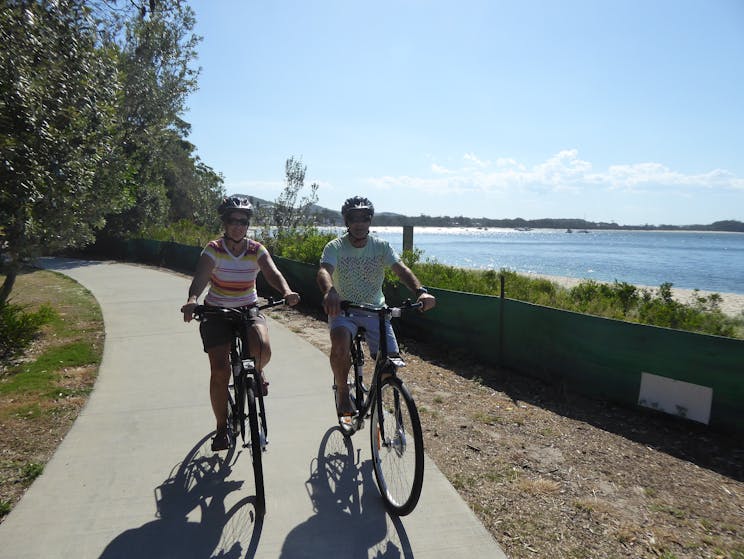Bike riding at Shoal bay