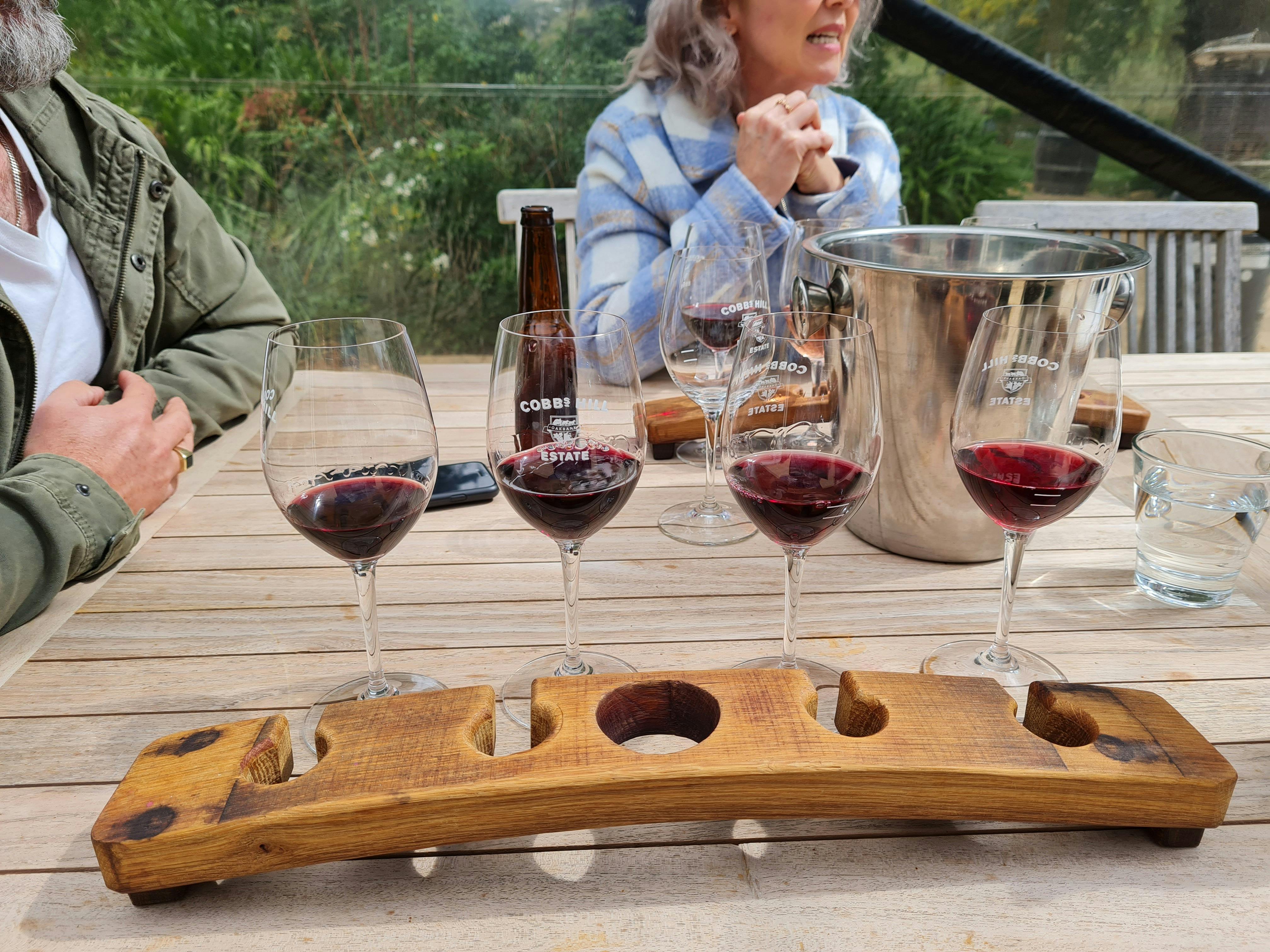 Wine taste selection at Cobbs Hill Estate