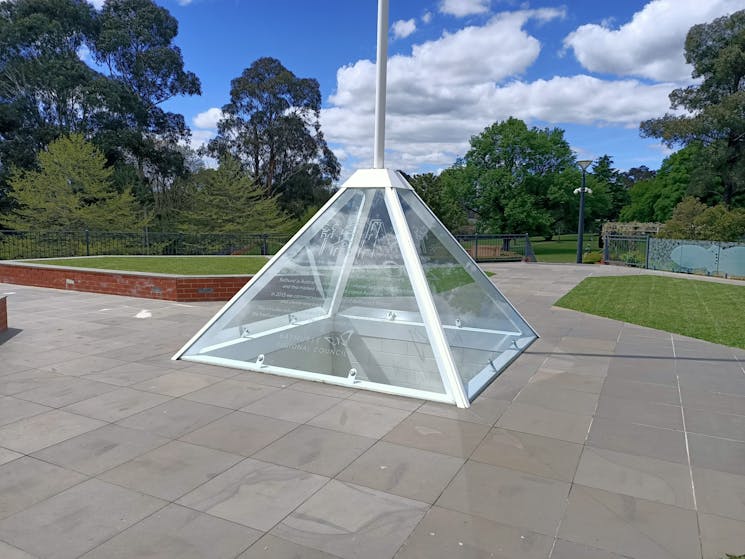 Glass pyramid of the Bathurst Flagstaff