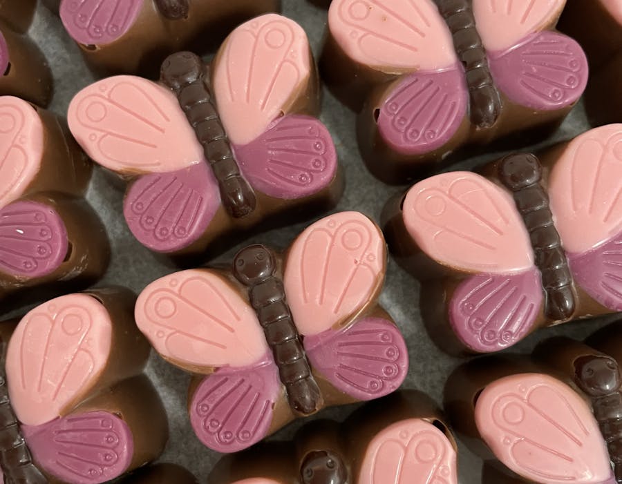 Hand painted milk chocolate butterflies