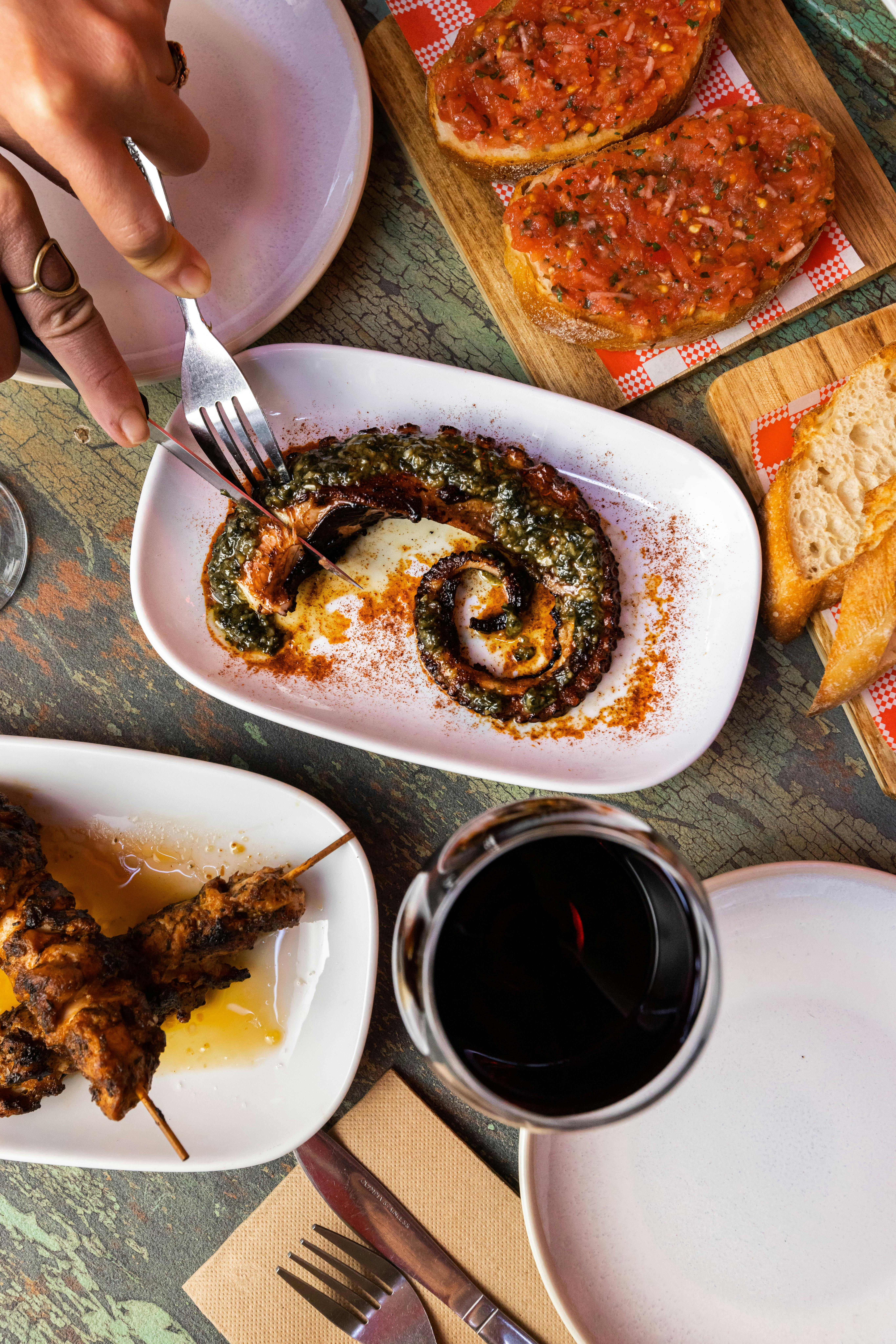 grilled octopus with mojo verde at paripe sydney