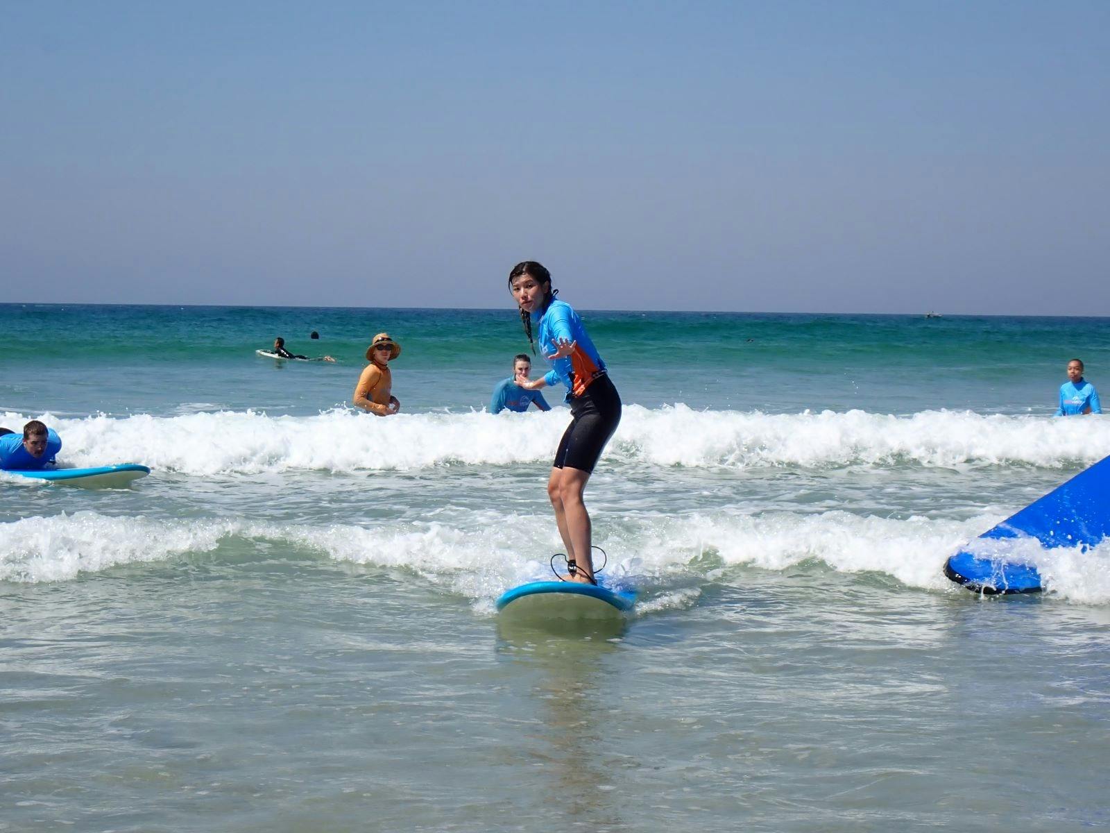 Surfer riding a wave, Get Wet Surf School Gold Coast