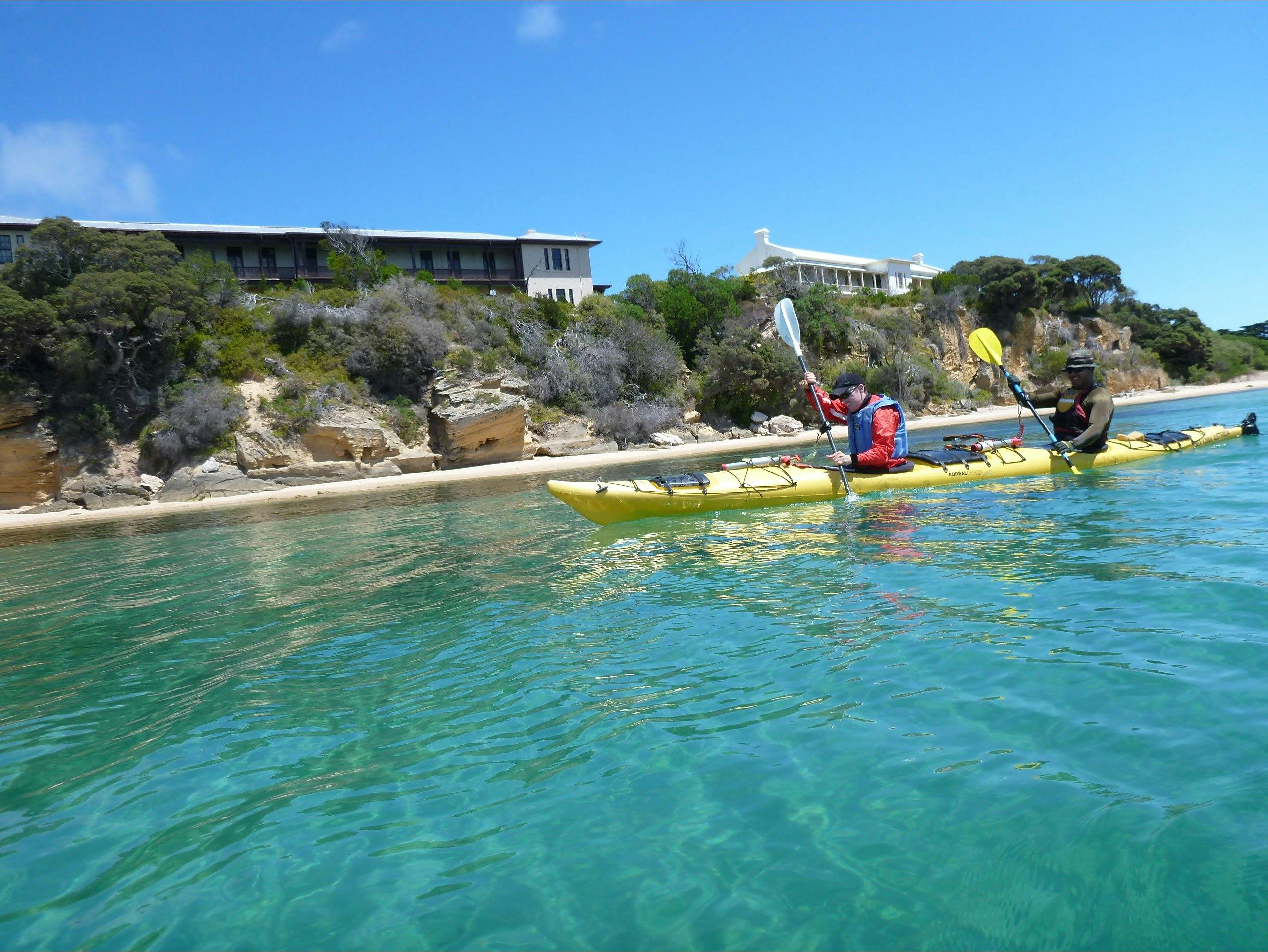 Paddling past quarantine station - P Nepean