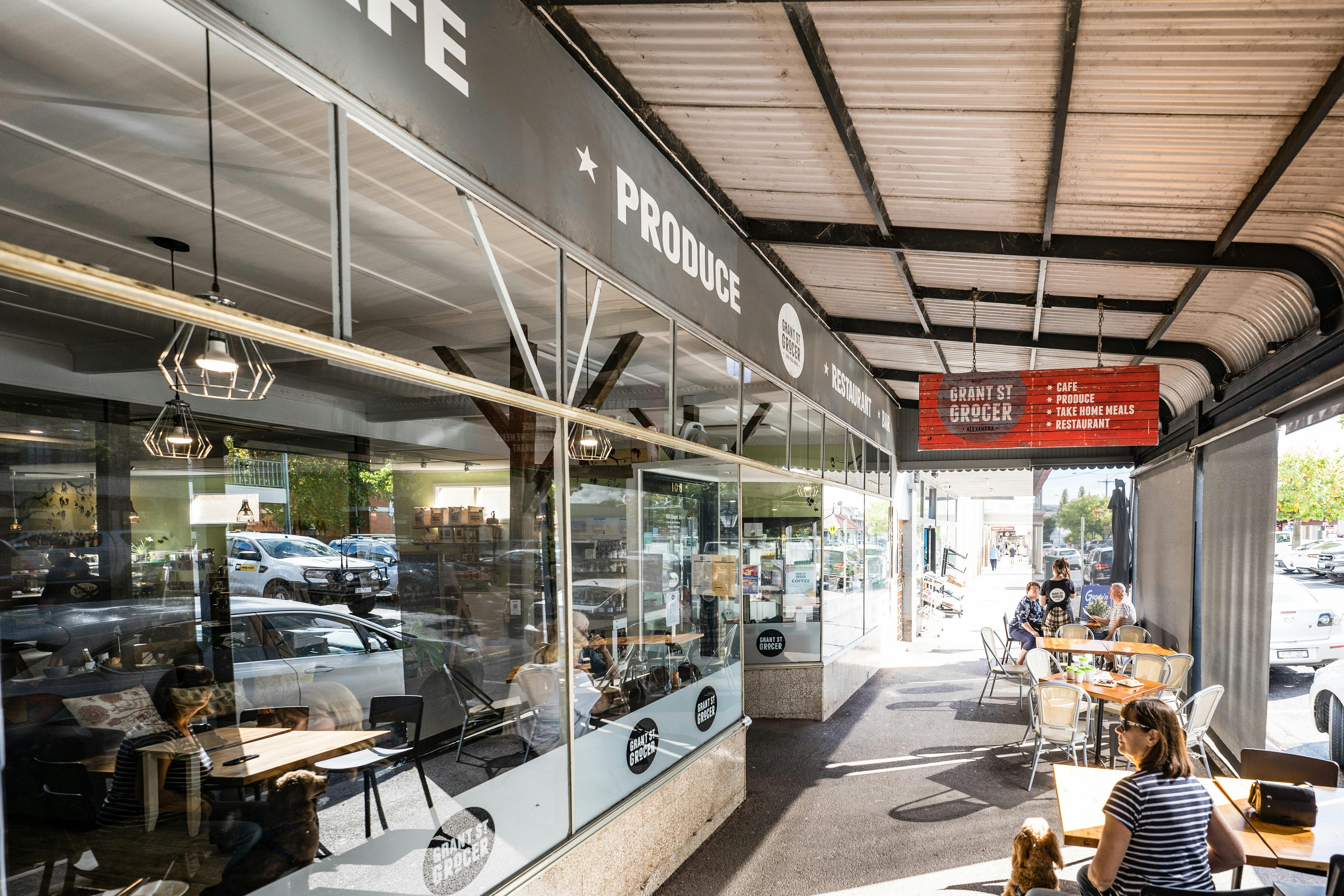 Outdoor seating on Grant St