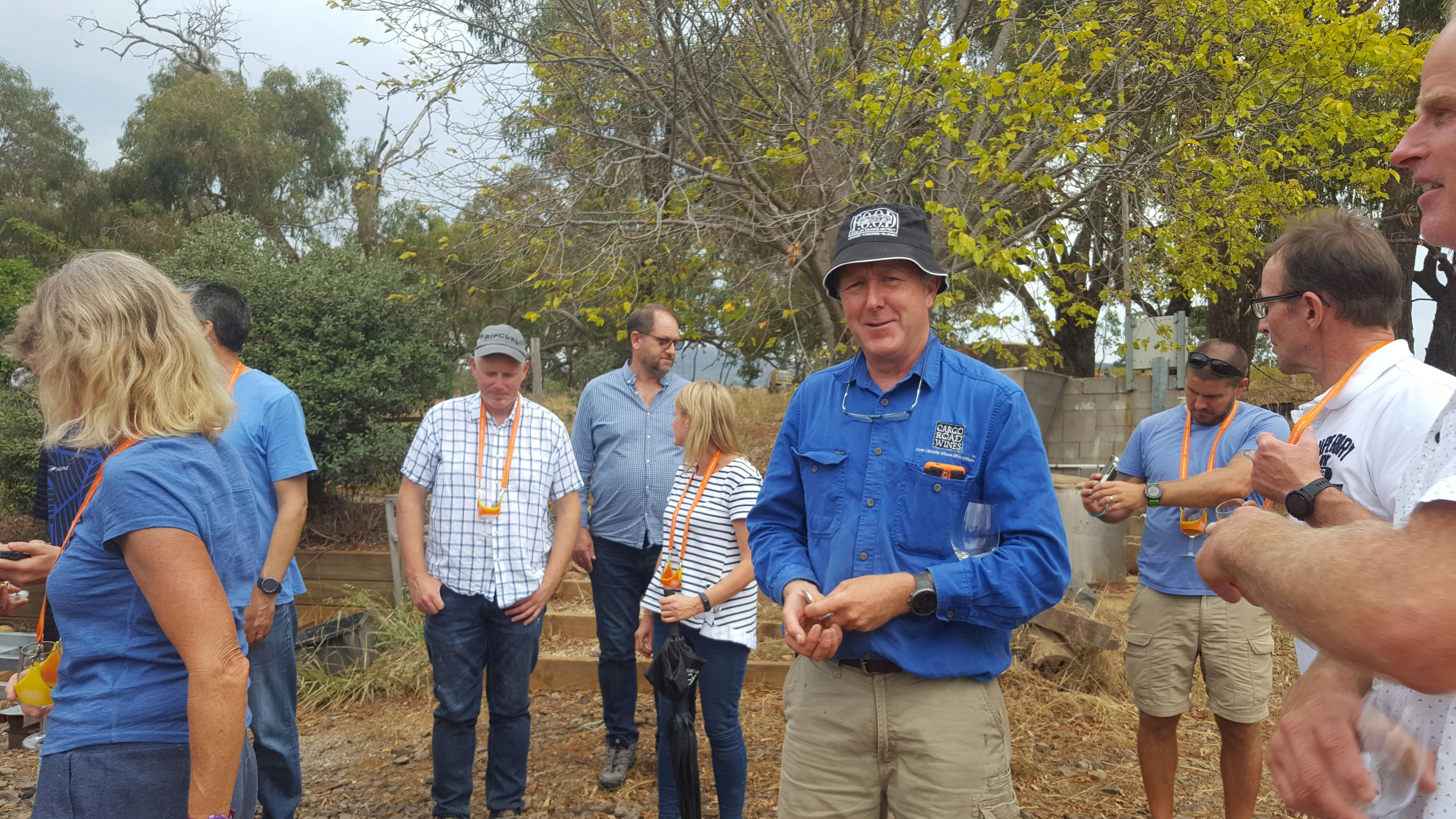 Walking and tasting at sunset with vigneron James Sweetapple