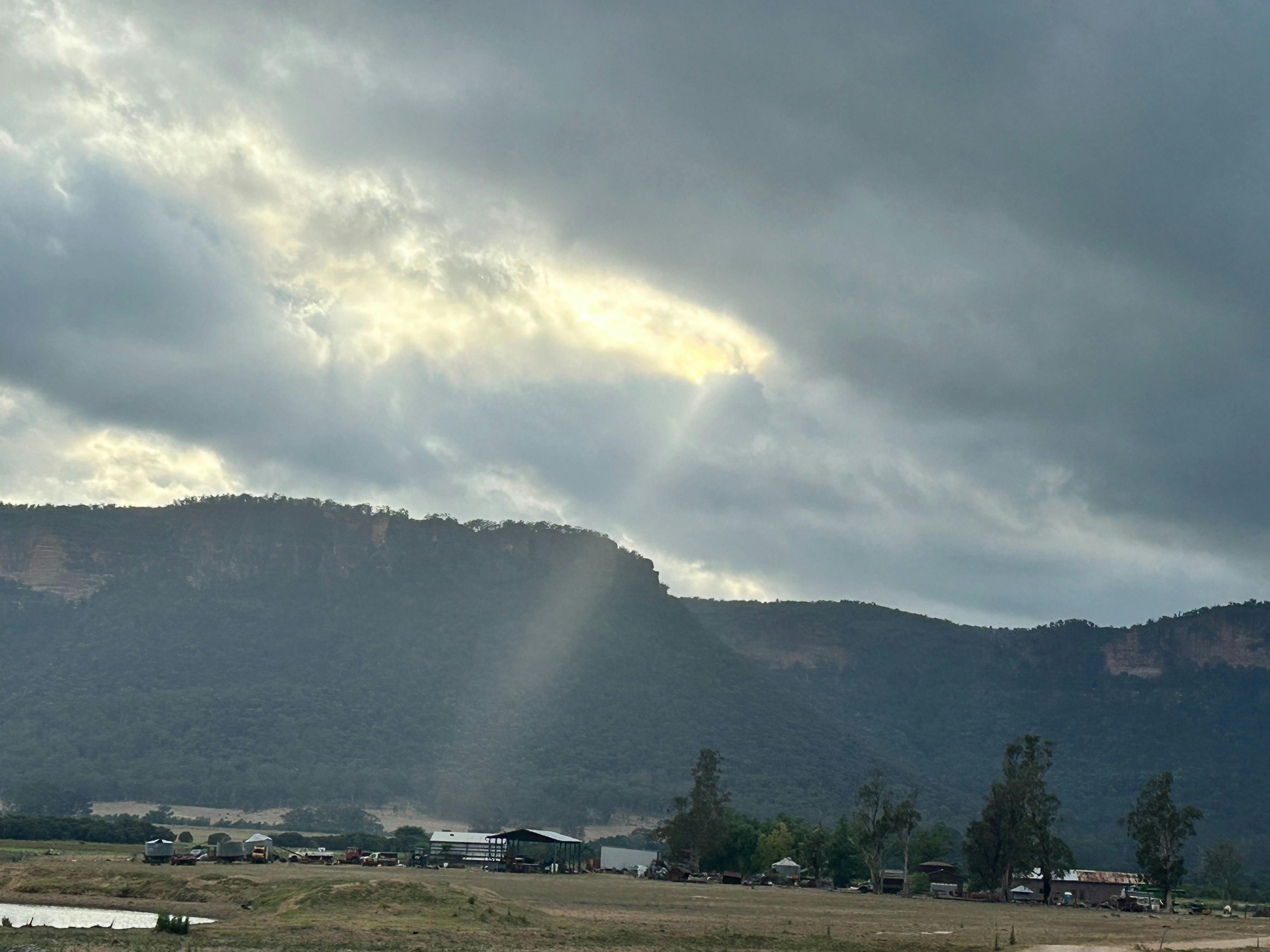 Sunbeam over campground