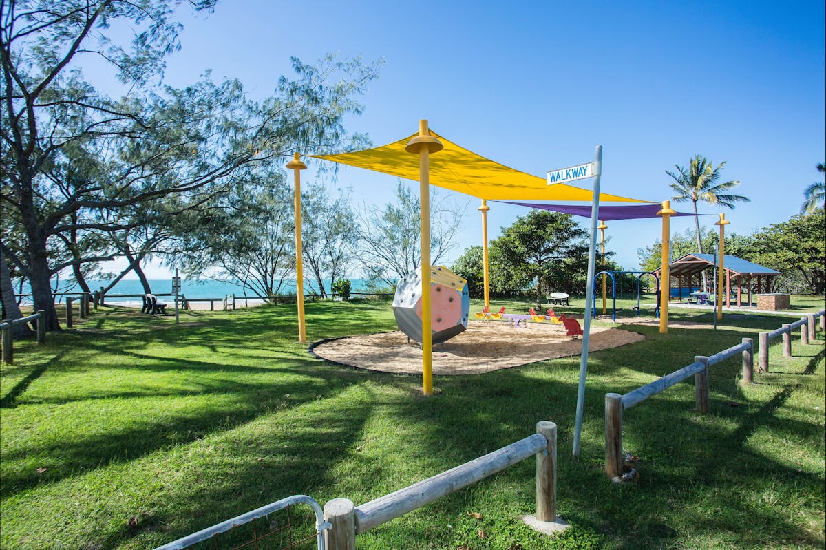 Great playground facilities right on the beach