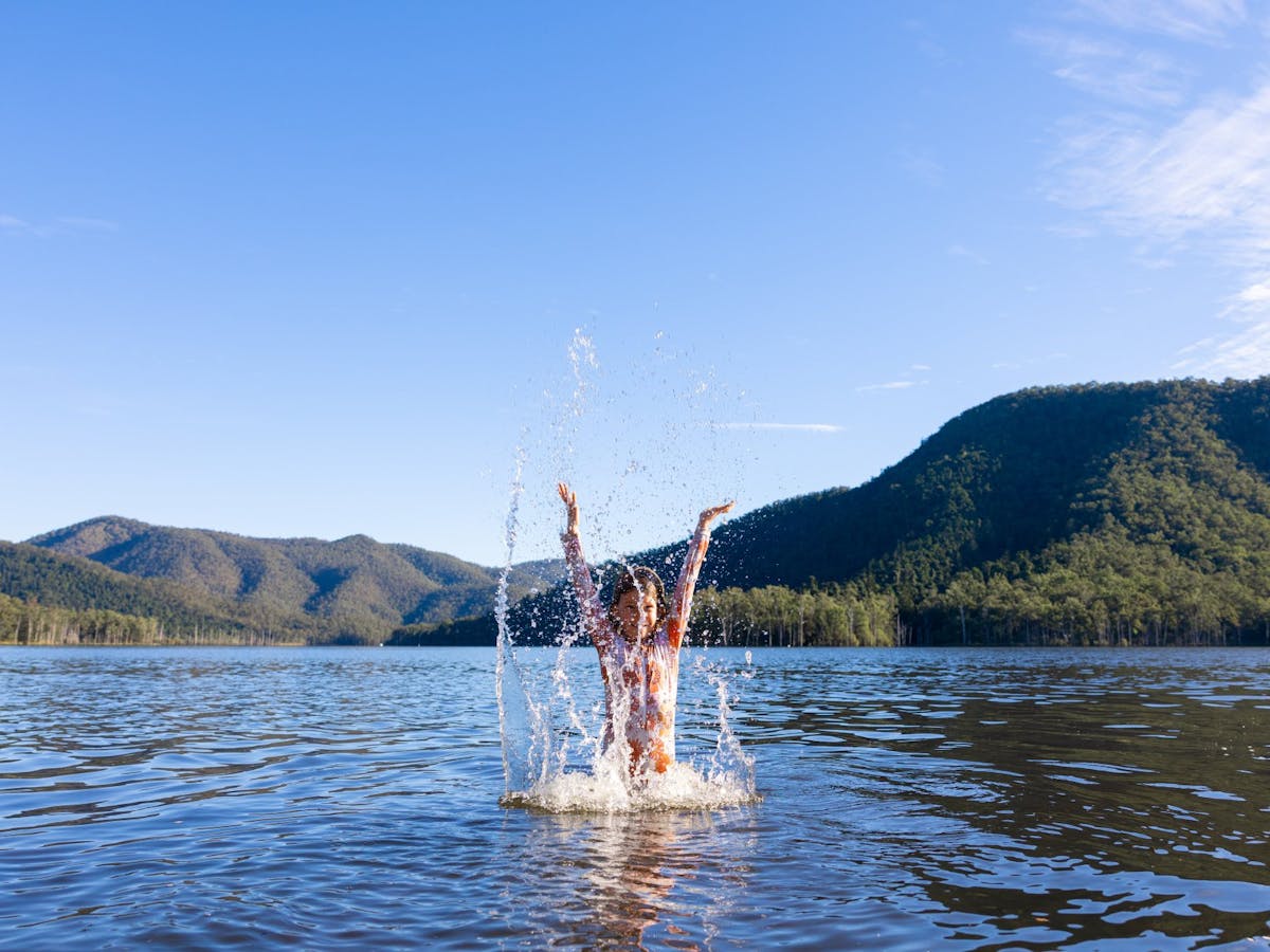 A child playing in the water