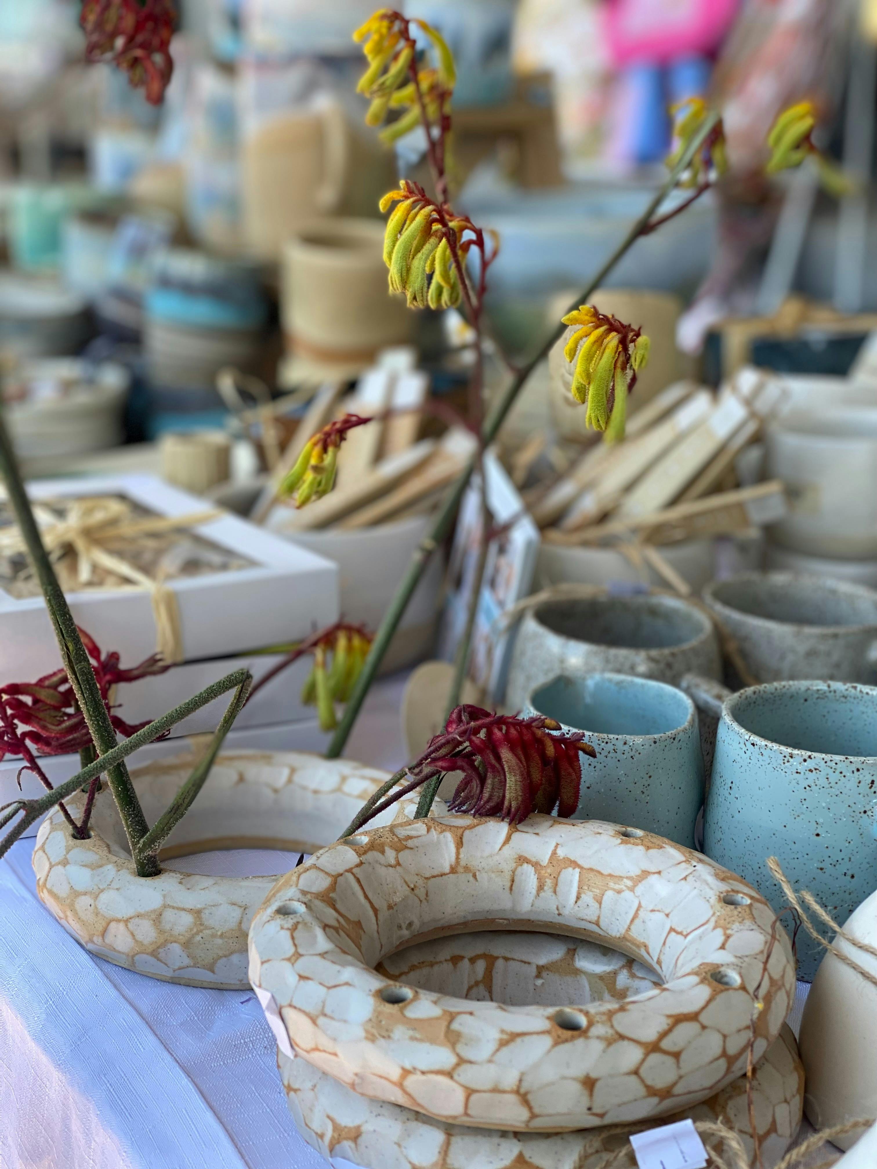 picture shows handmade pottery