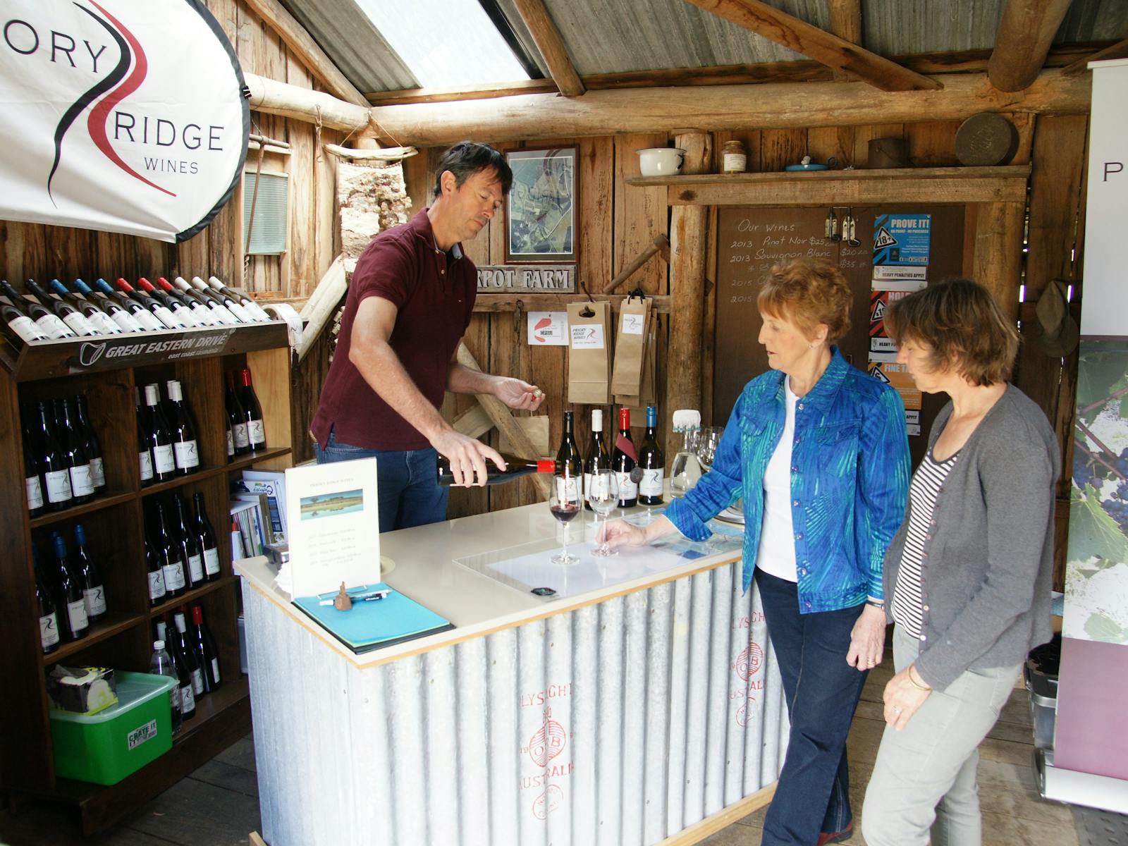 Wine tastings in the historic shearing shed/Cellar Door
