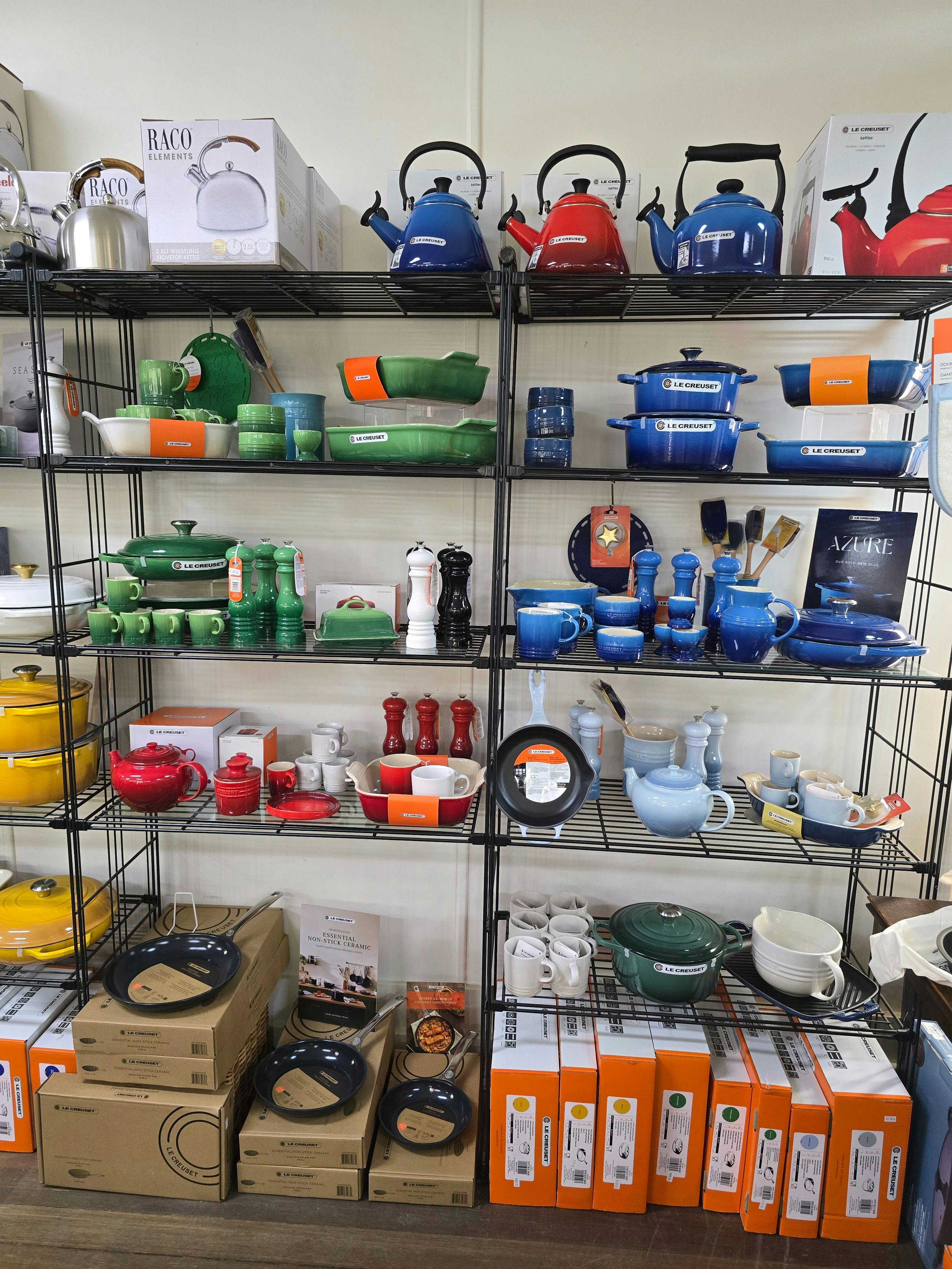 Display of Le Creuset products
