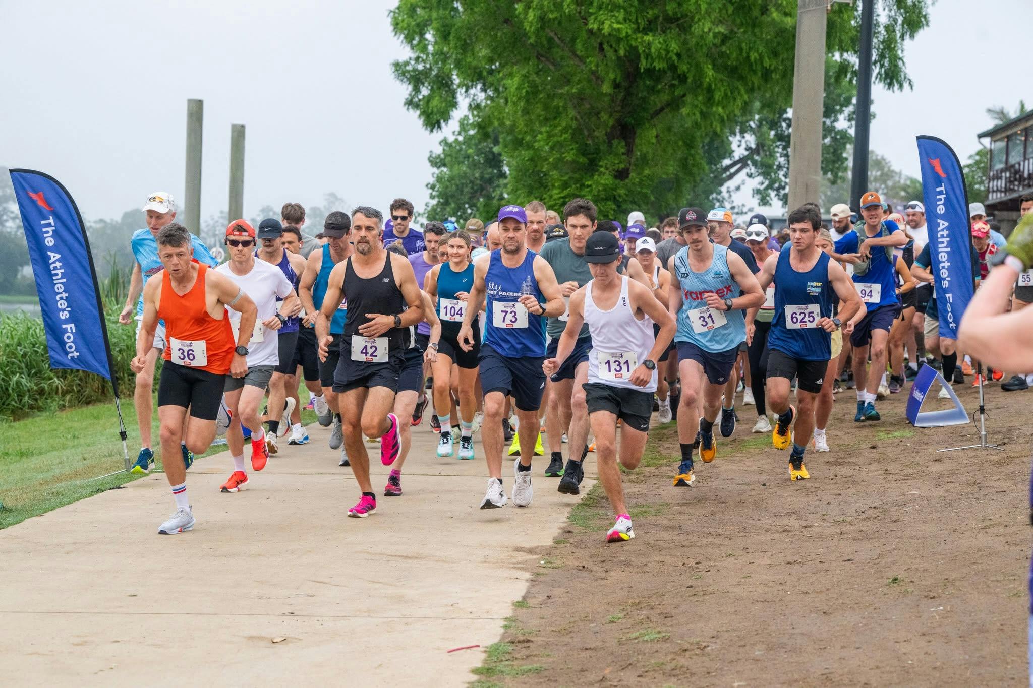 Runners at the start of the Half Marathon