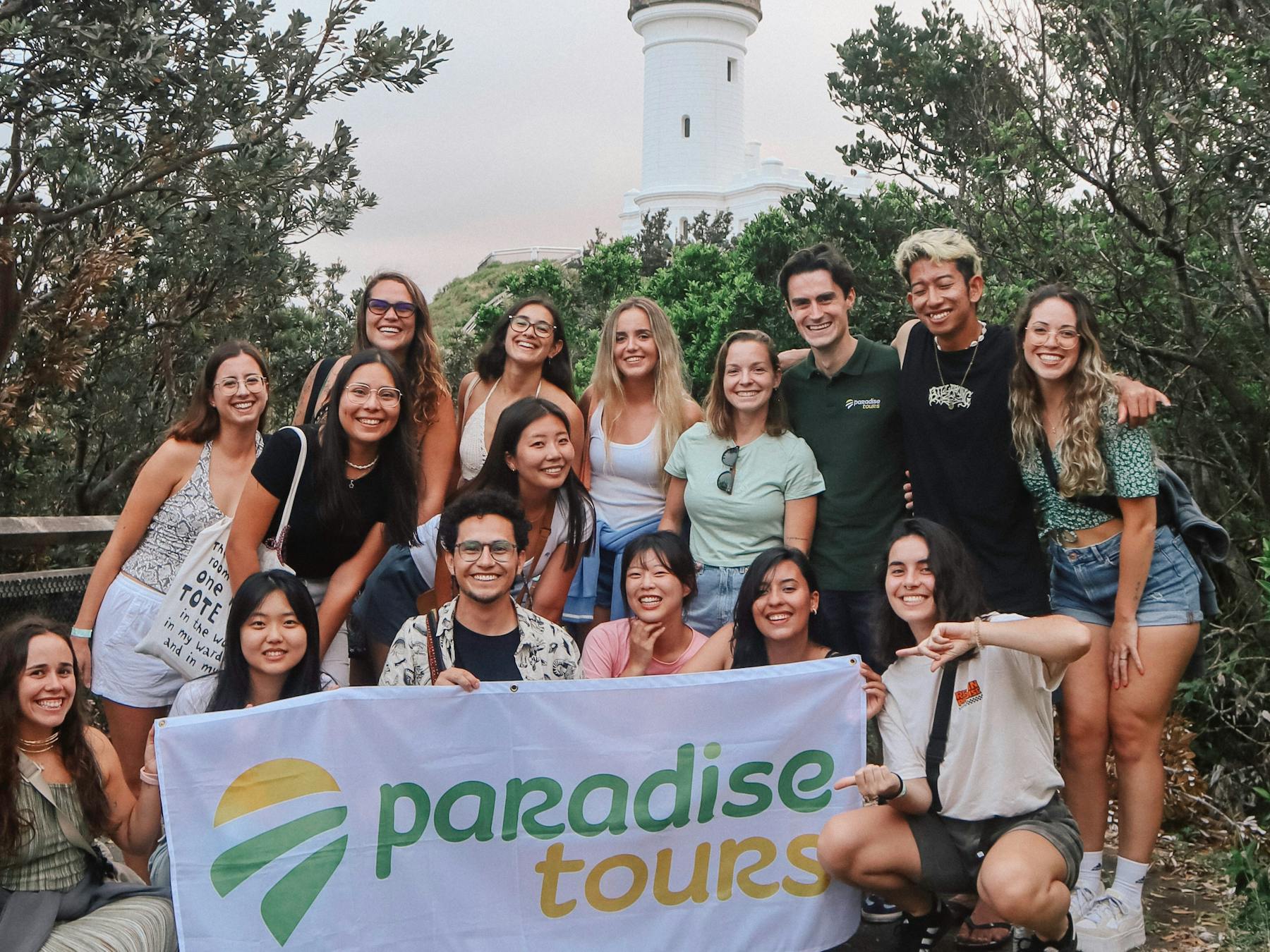 Paradise Tours group at Cape Byron Lighthouse