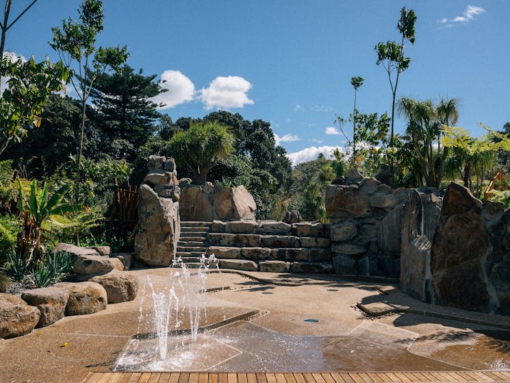 Water feature at The Ian Potter Children's WILD PLAY Garden