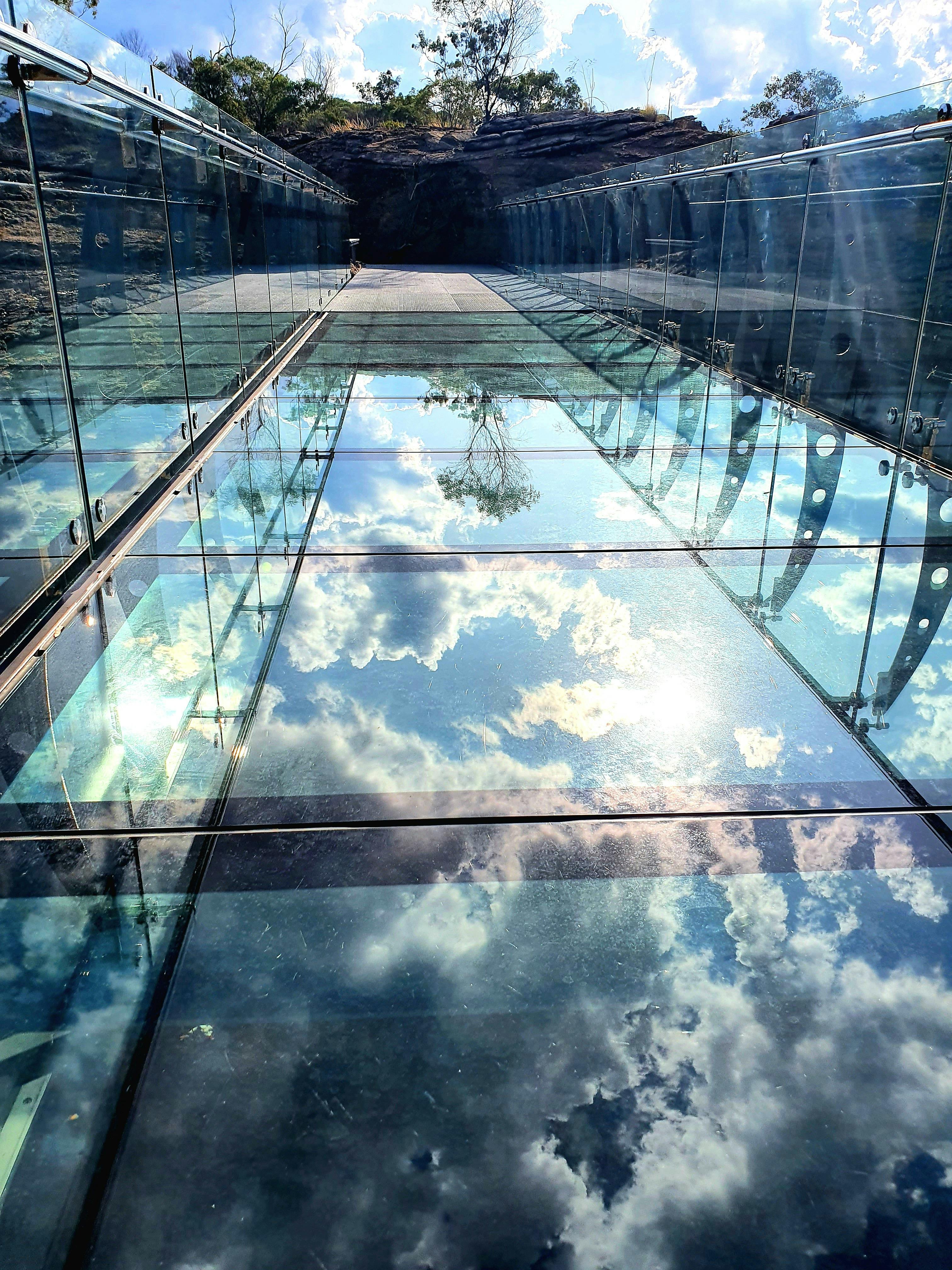 Reflections on glass bridge - Cobbold Gorge