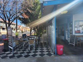 Front of shop and seating area