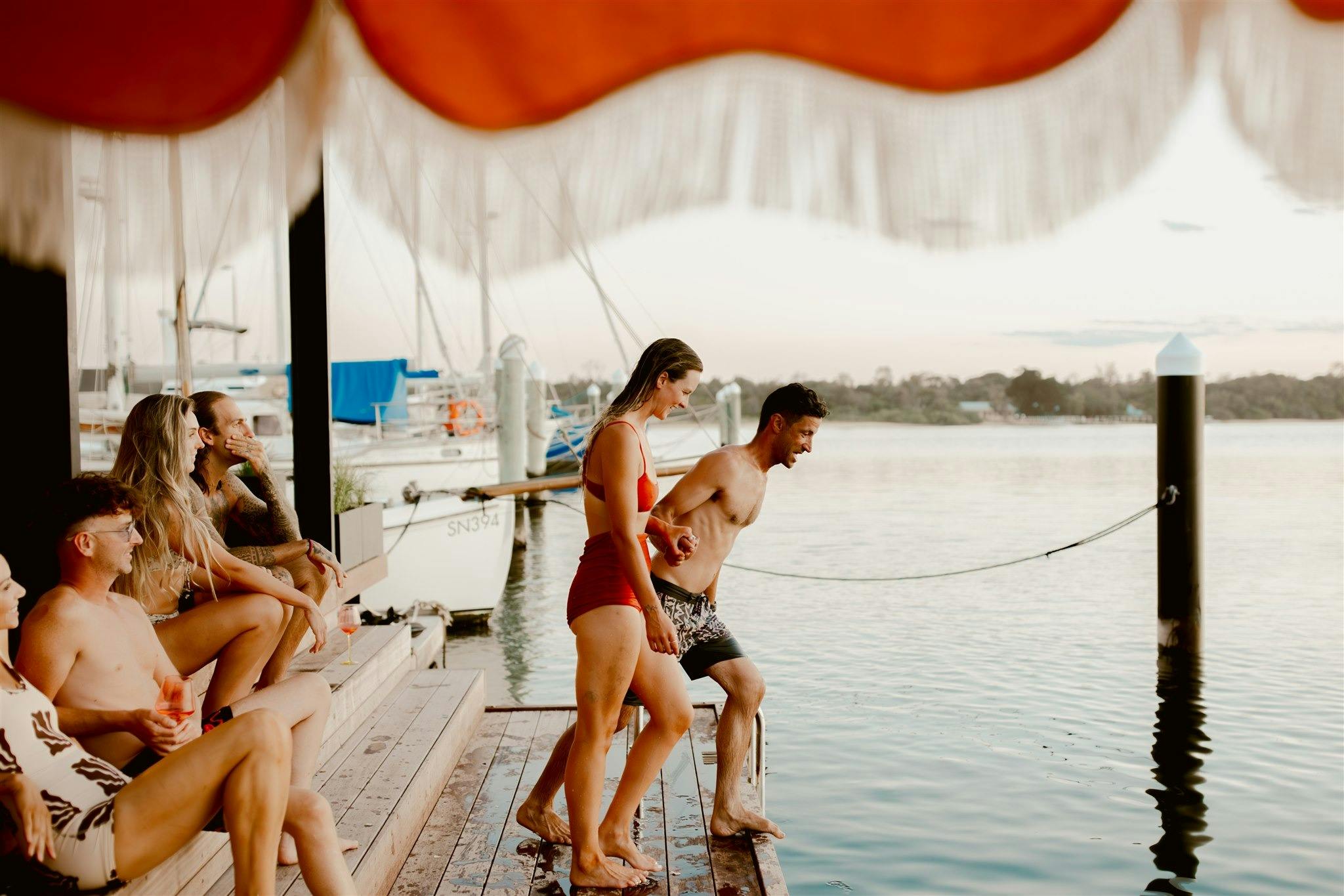 People on the deck