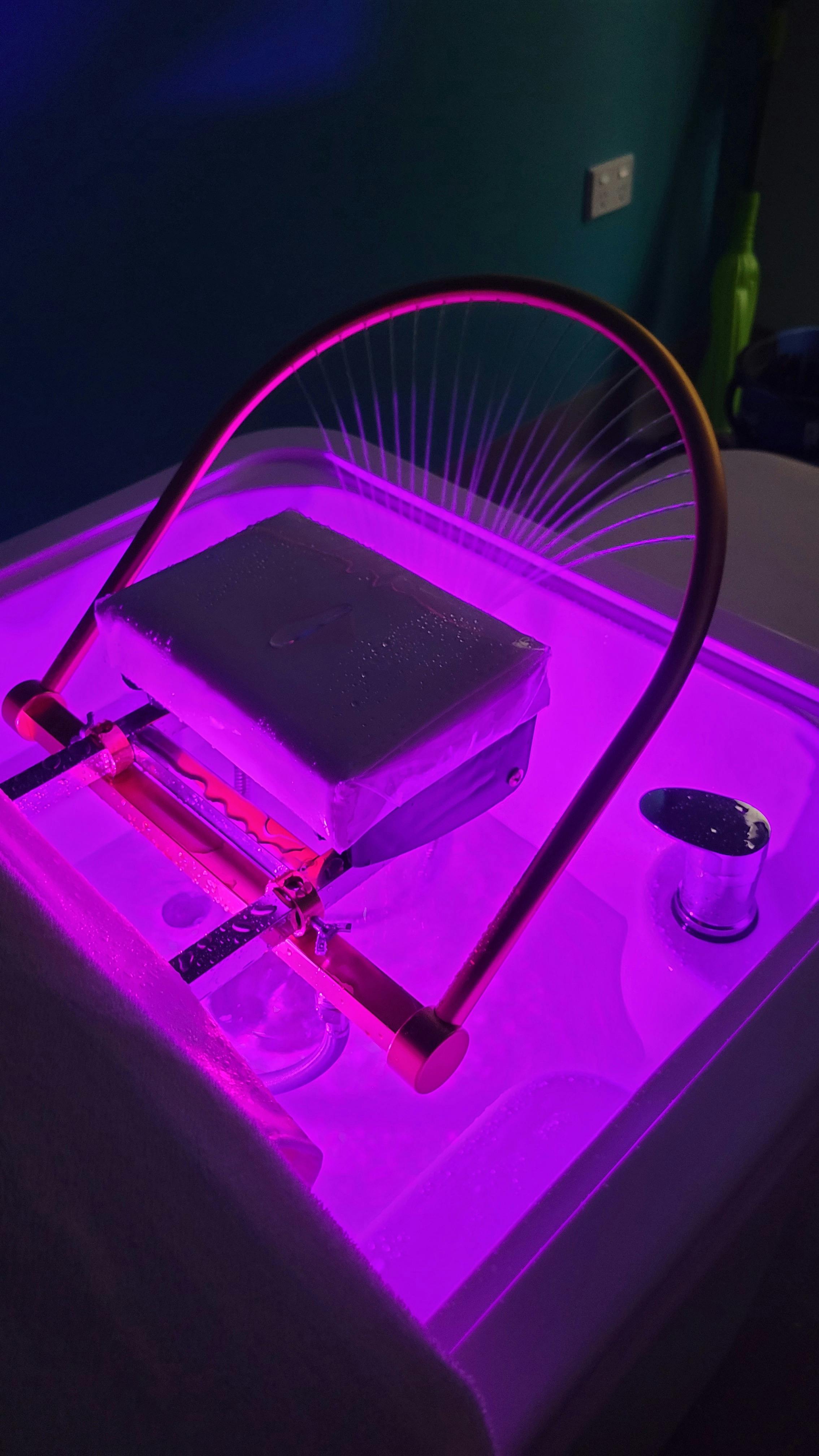 Japanese Head Spa table with pink backlight