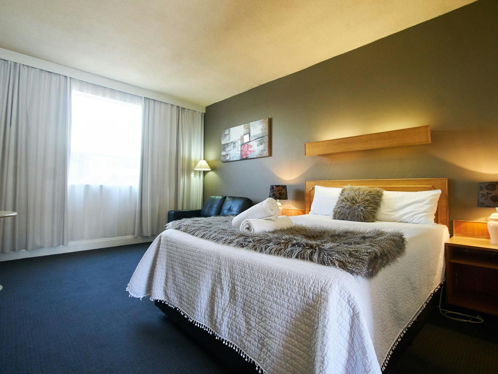 Situated on the ground floor or the second story, these rooms are large and have amenities needed.