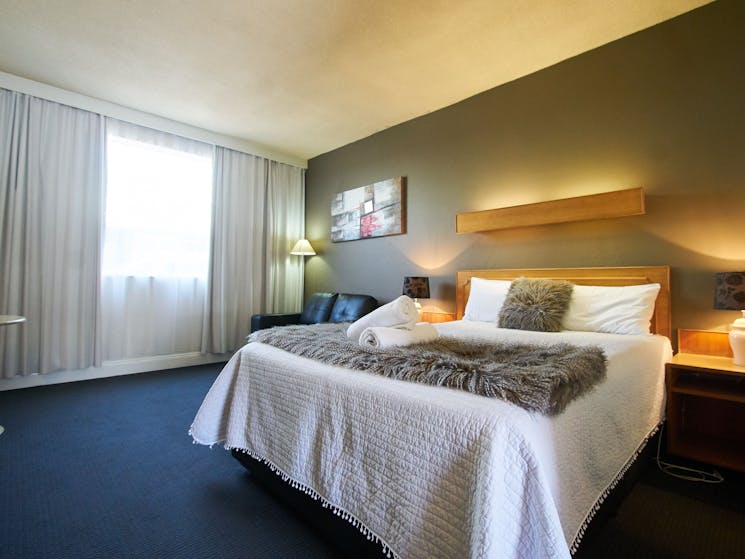 Situated on the ground floor or the second story, these rooms are large and have amenities needed.