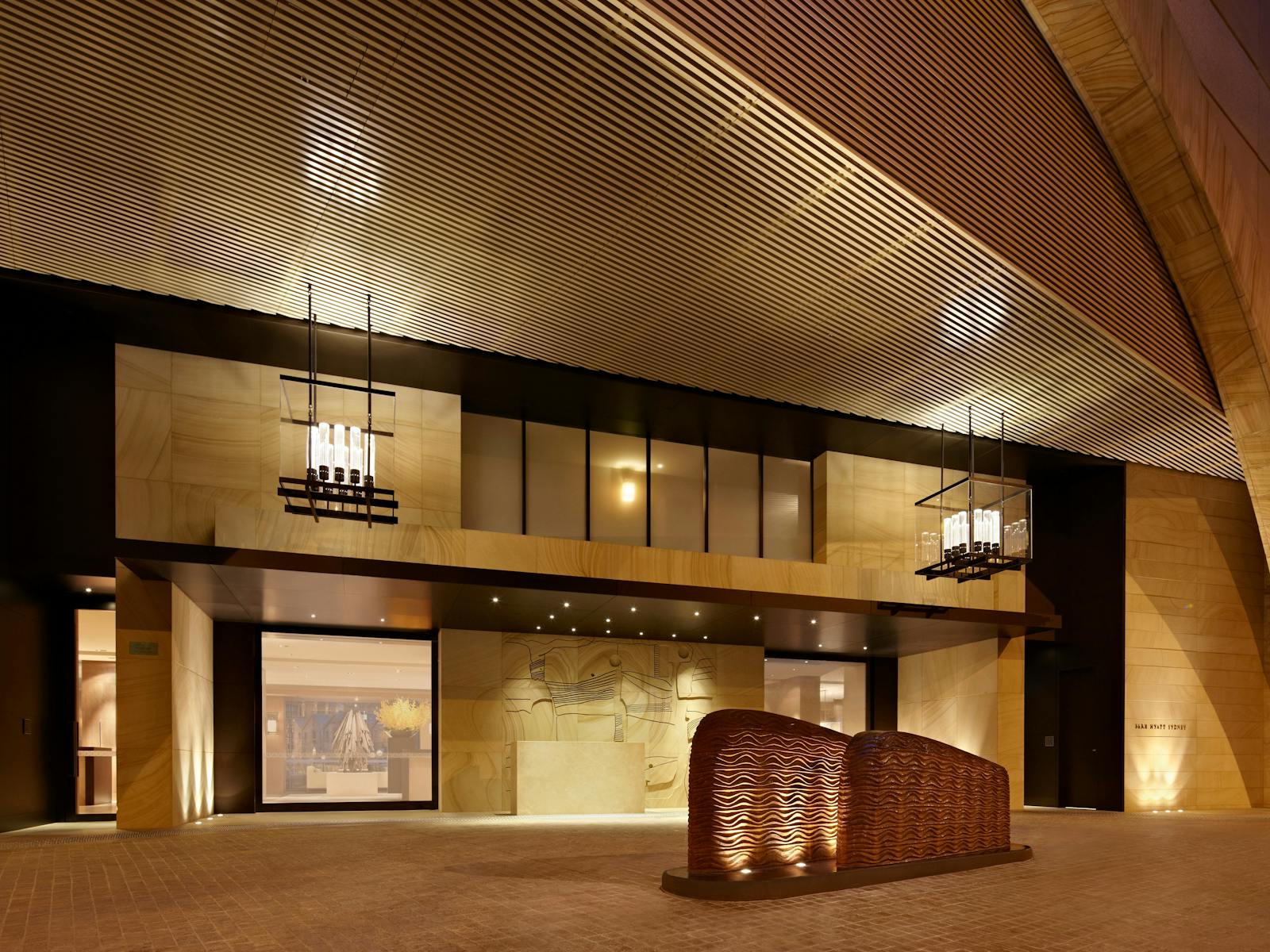 Main entrance sandstone driveway of Park Hyatt Sydney hotel