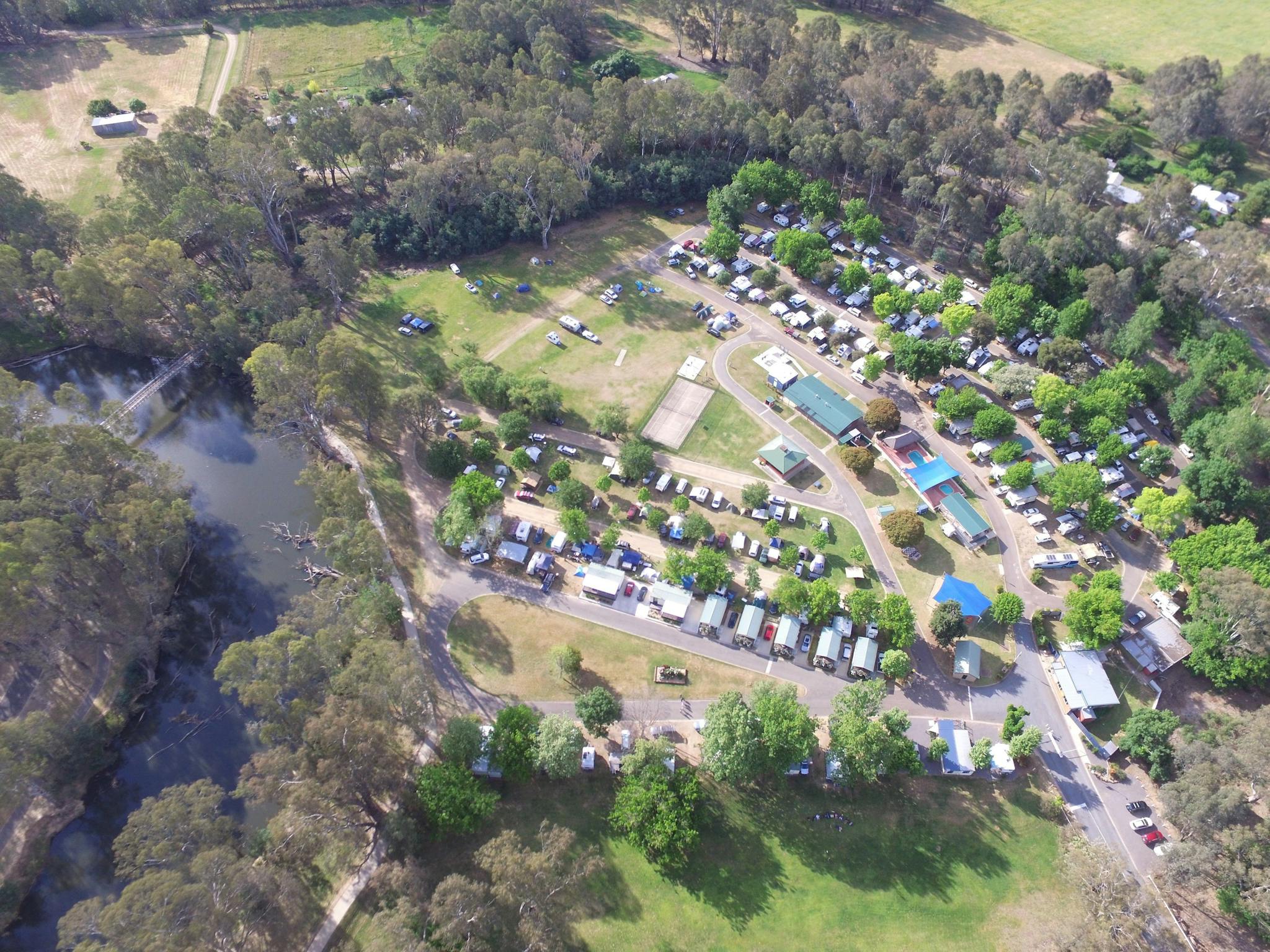 Aerial View Painters Island Holiday Park