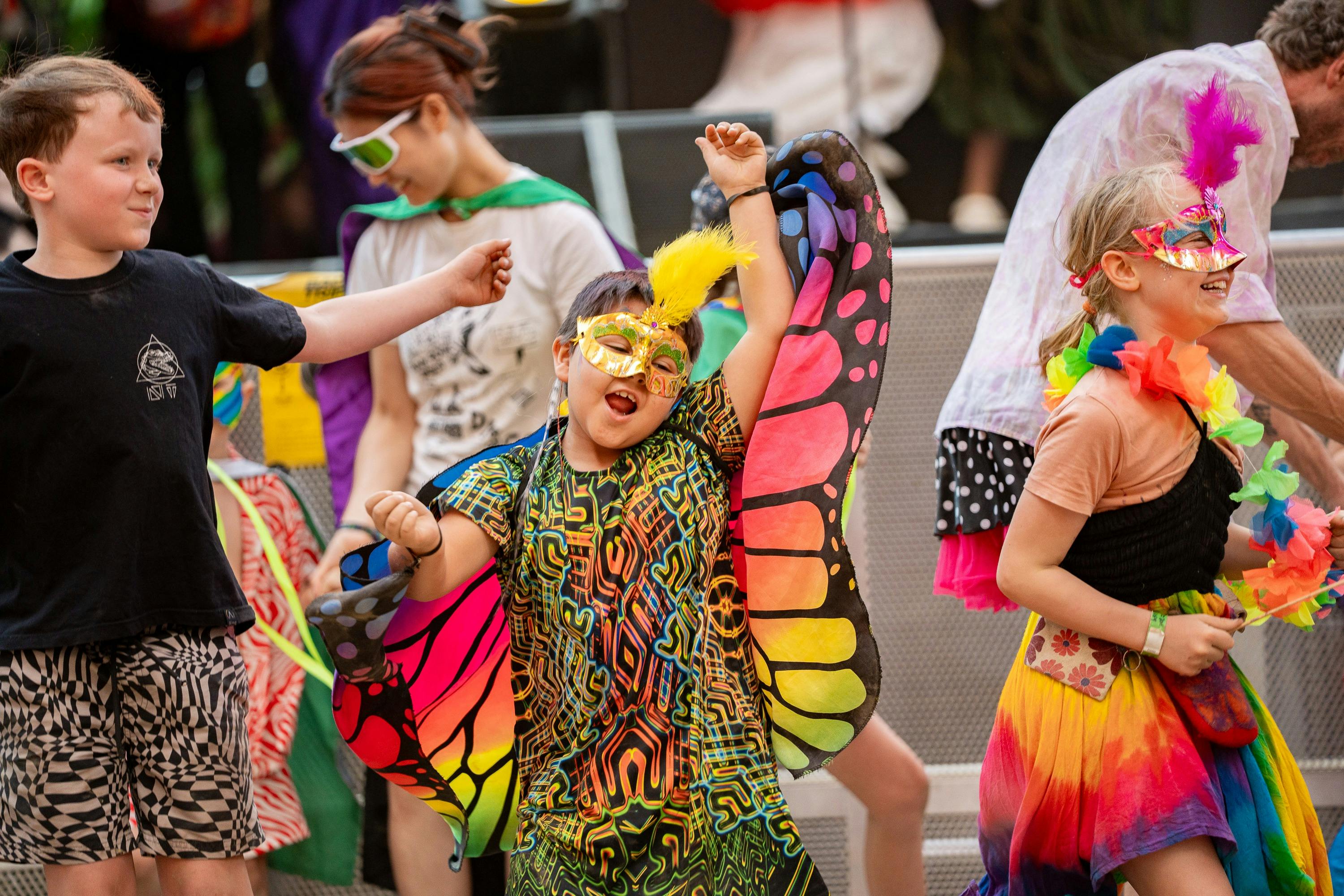 Child dancing at the Earth Frequency Children's Parade