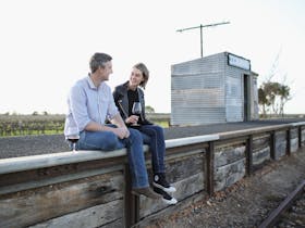 Couple takes a break at the Coonawrra Siding