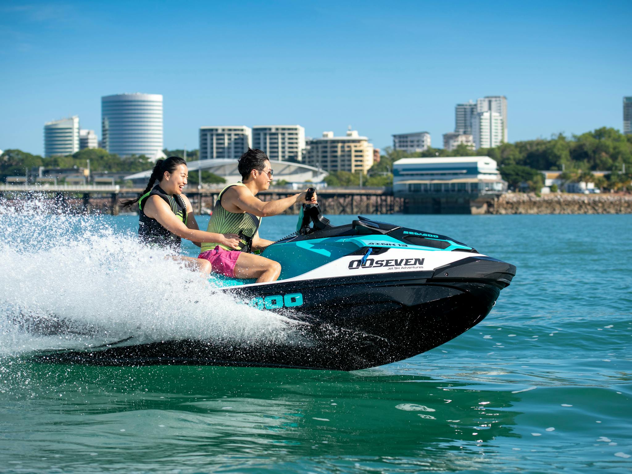 Couple on 00Seven Jet Ski Adventures Tour