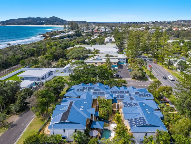 View of Eco Beach Resort from above