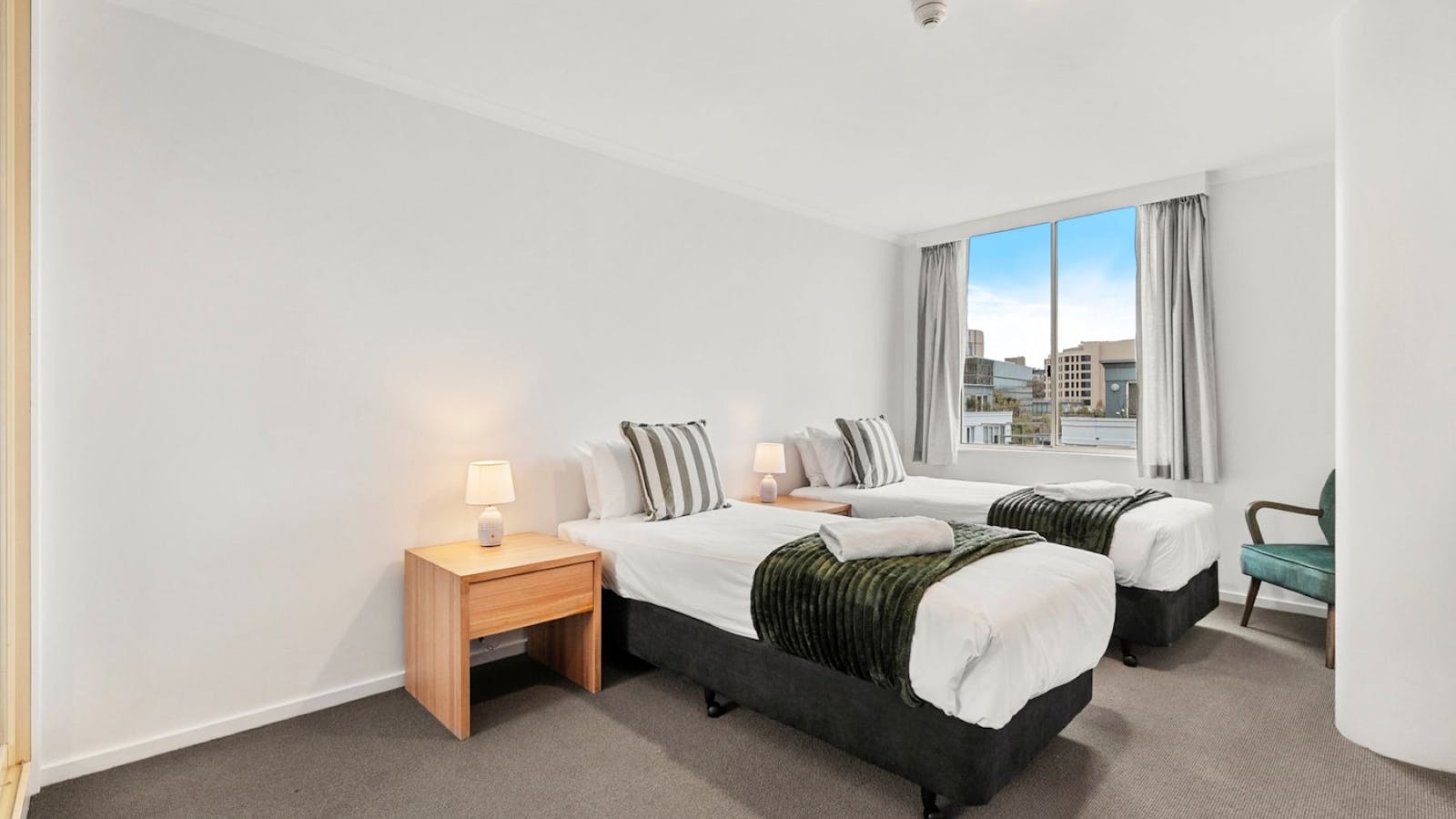 King Size Bed or two long singles you choose (Second bedroom)