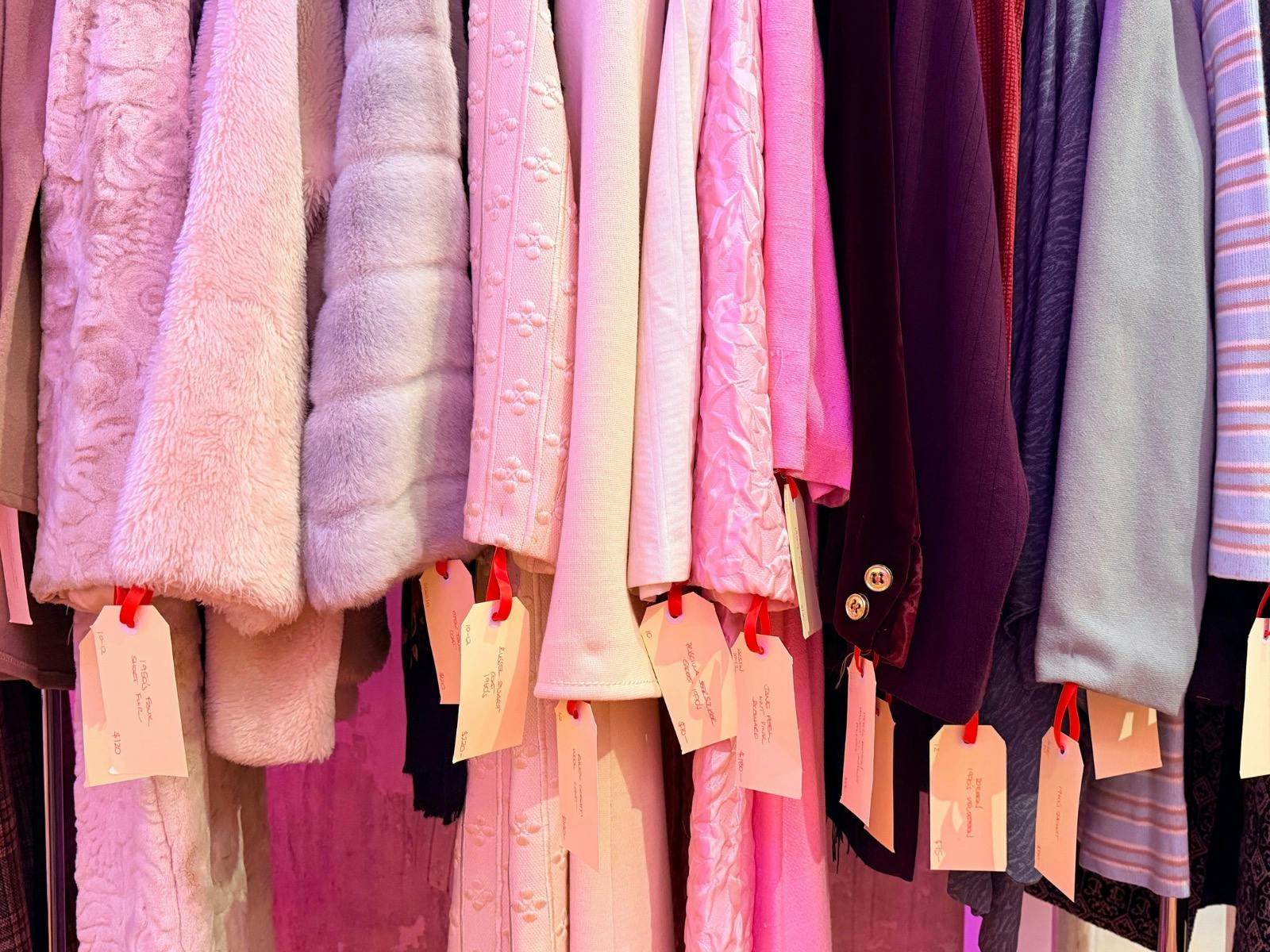 Coats on a rack
