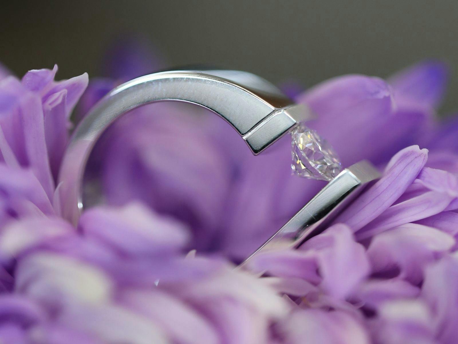 Forward Tension Set Diamond Ring