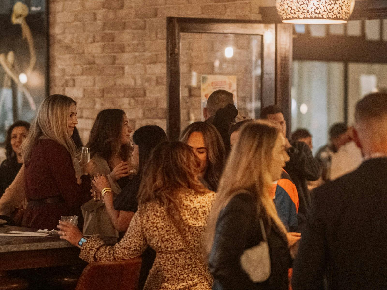 People enjoying a night out