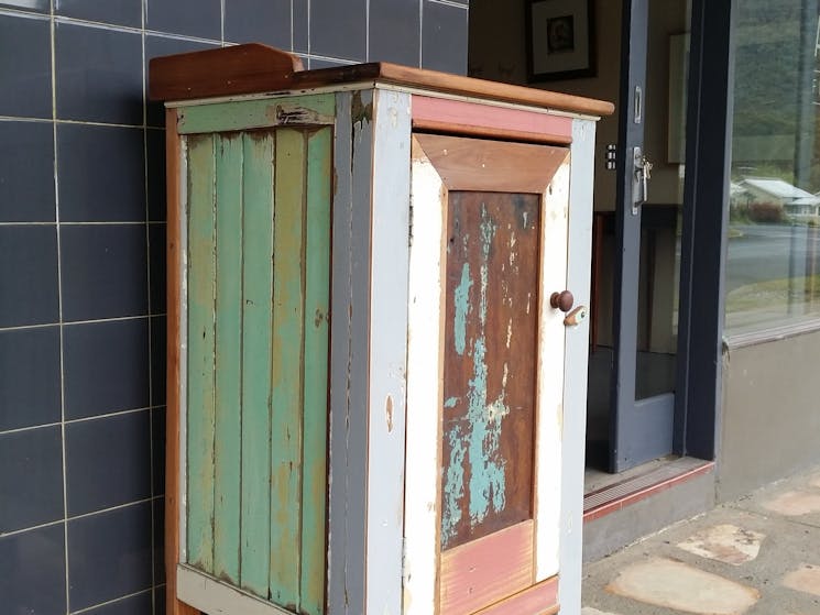 Cupboard made from recycled timber