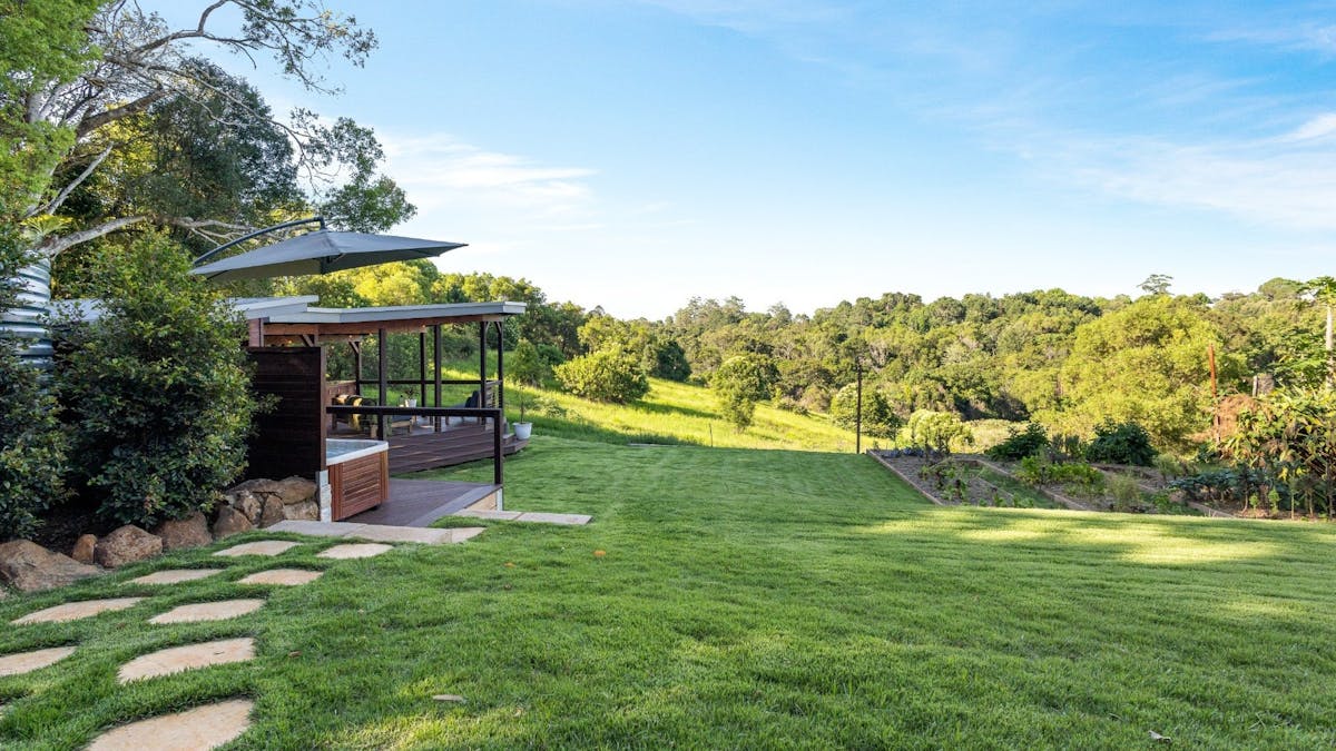 Hinterland gardens and outdoor wellness deck at The Range Holistic Spa and Wellness Montville