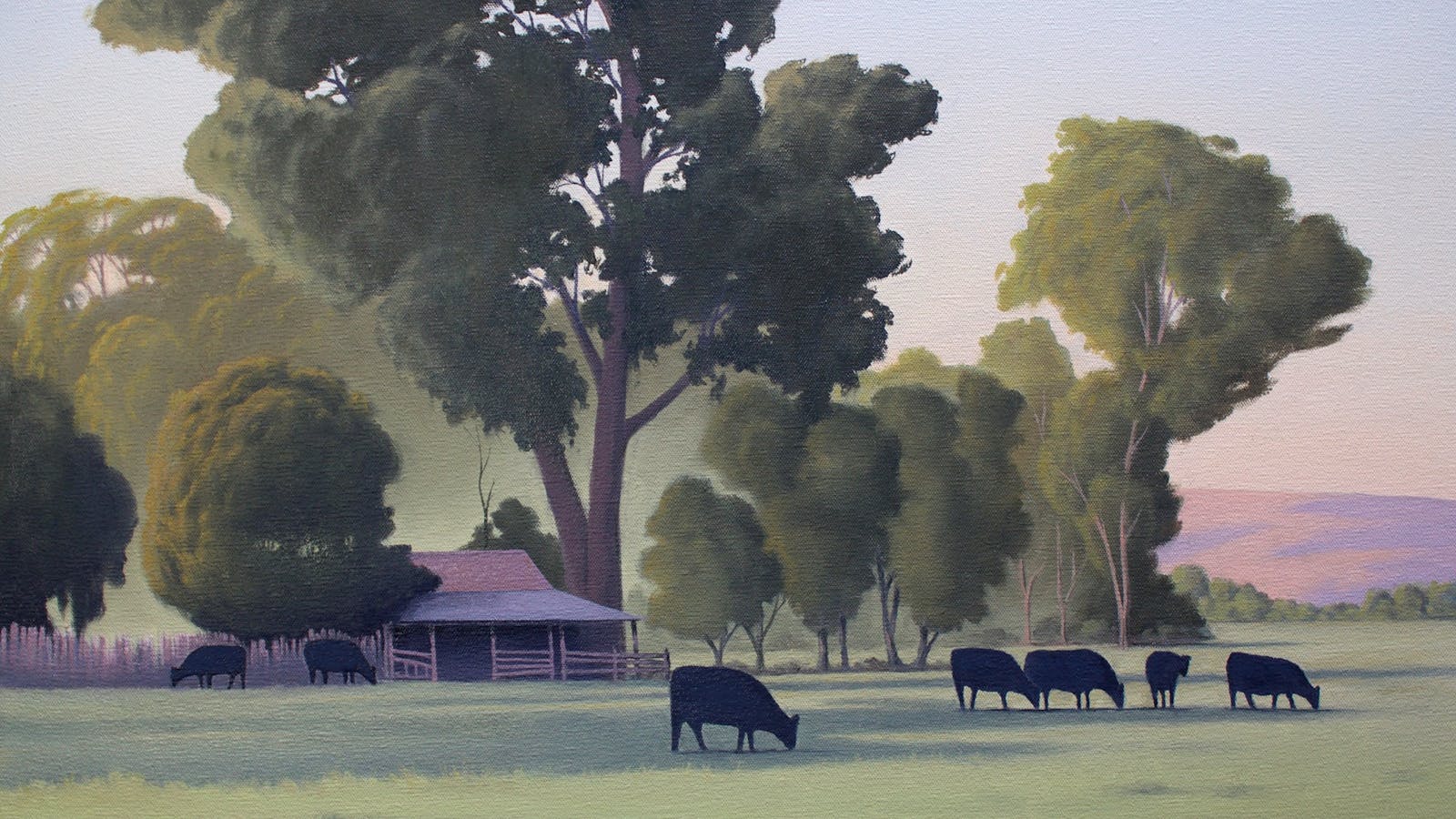 Cows at Cradoc. An Oil Painting by Richard Stanley
