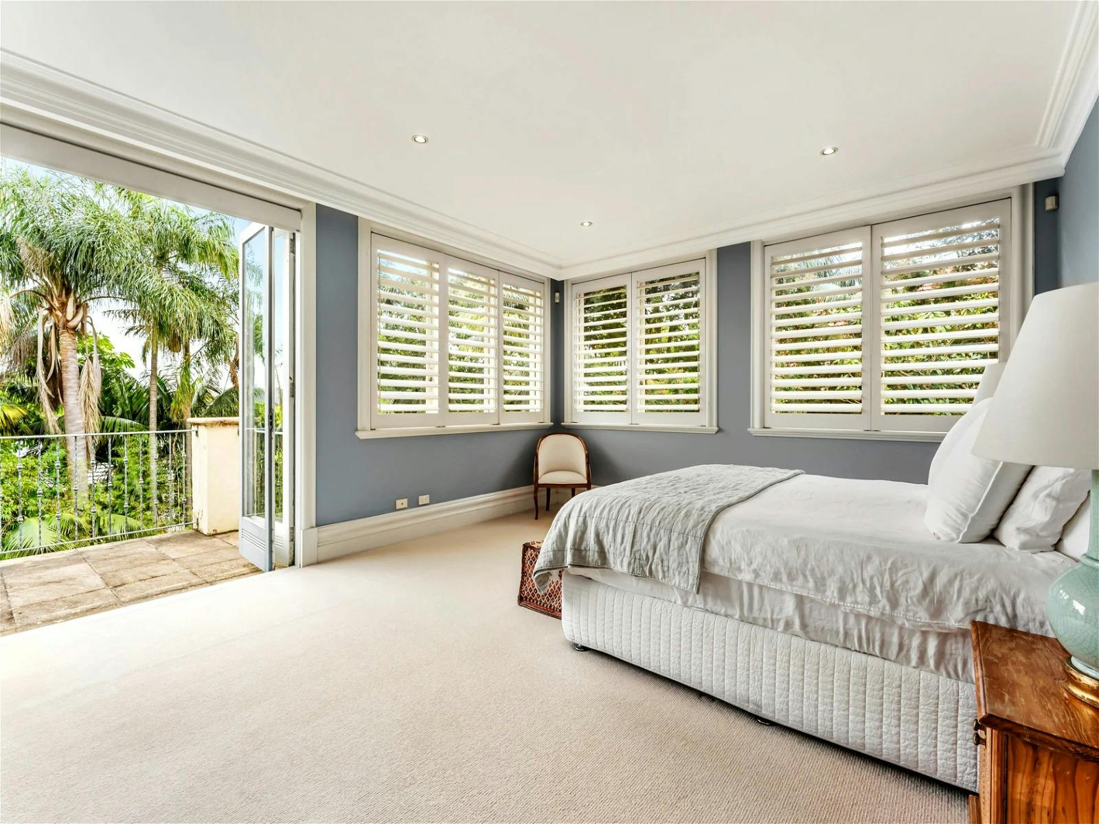 Master bedroom with balcony and dressing room