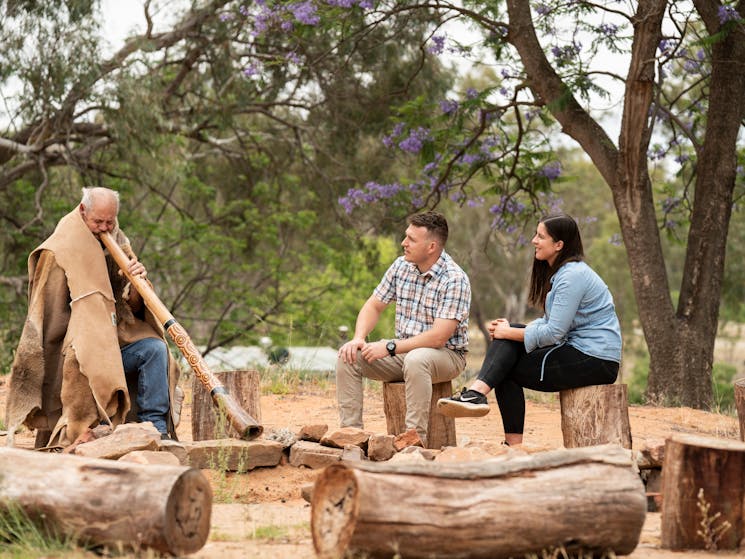 Didgeridoo demonstration at Sandhills Artefacts