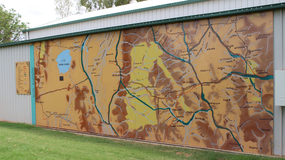 Mural is located on the side of The Living History Centre and is a map of the region.