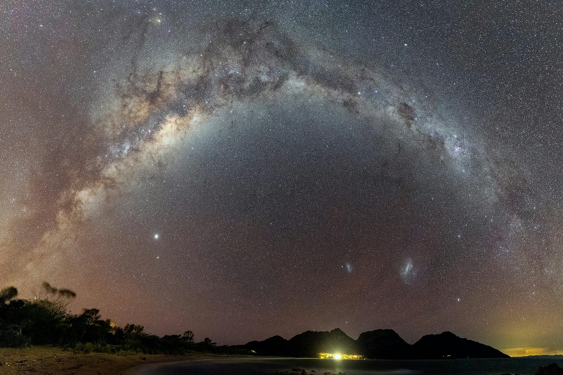 The Milky Way dominates the night sky in Tasmania's winter months